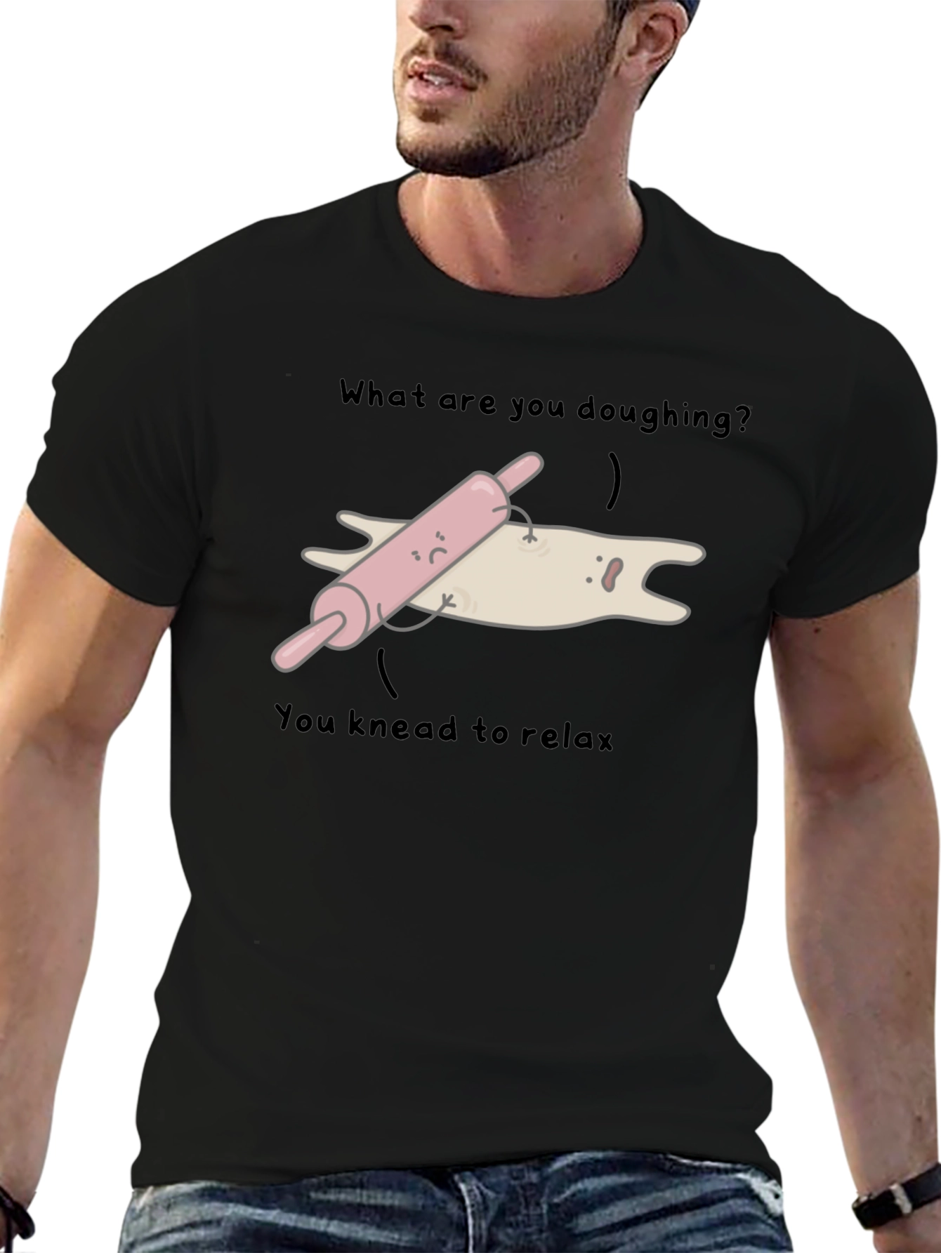 Funny Doughing Pun T-Shirt - You Knead to Relax