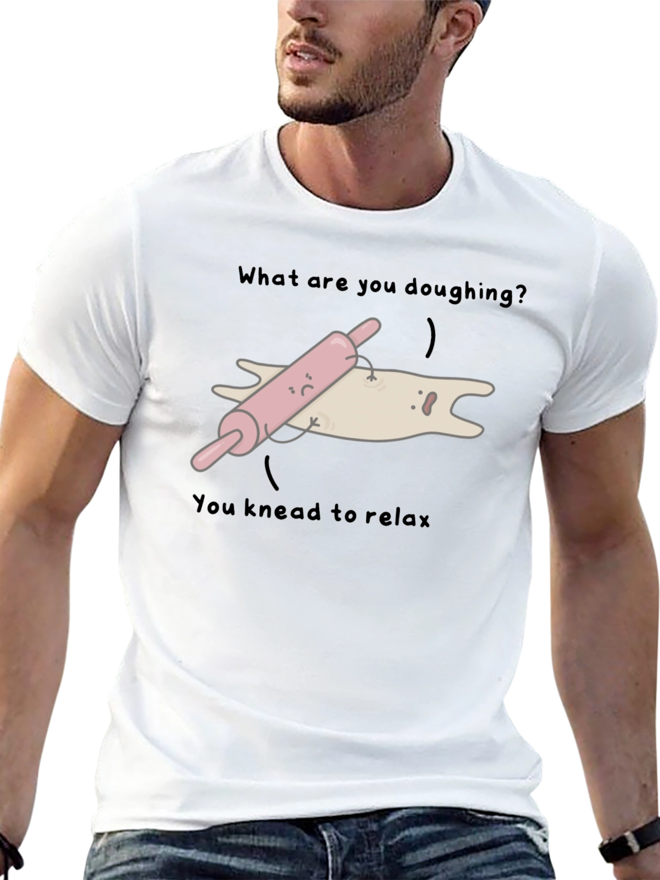 Funny Doughing Pun T-Shirt - You Knead to Relax