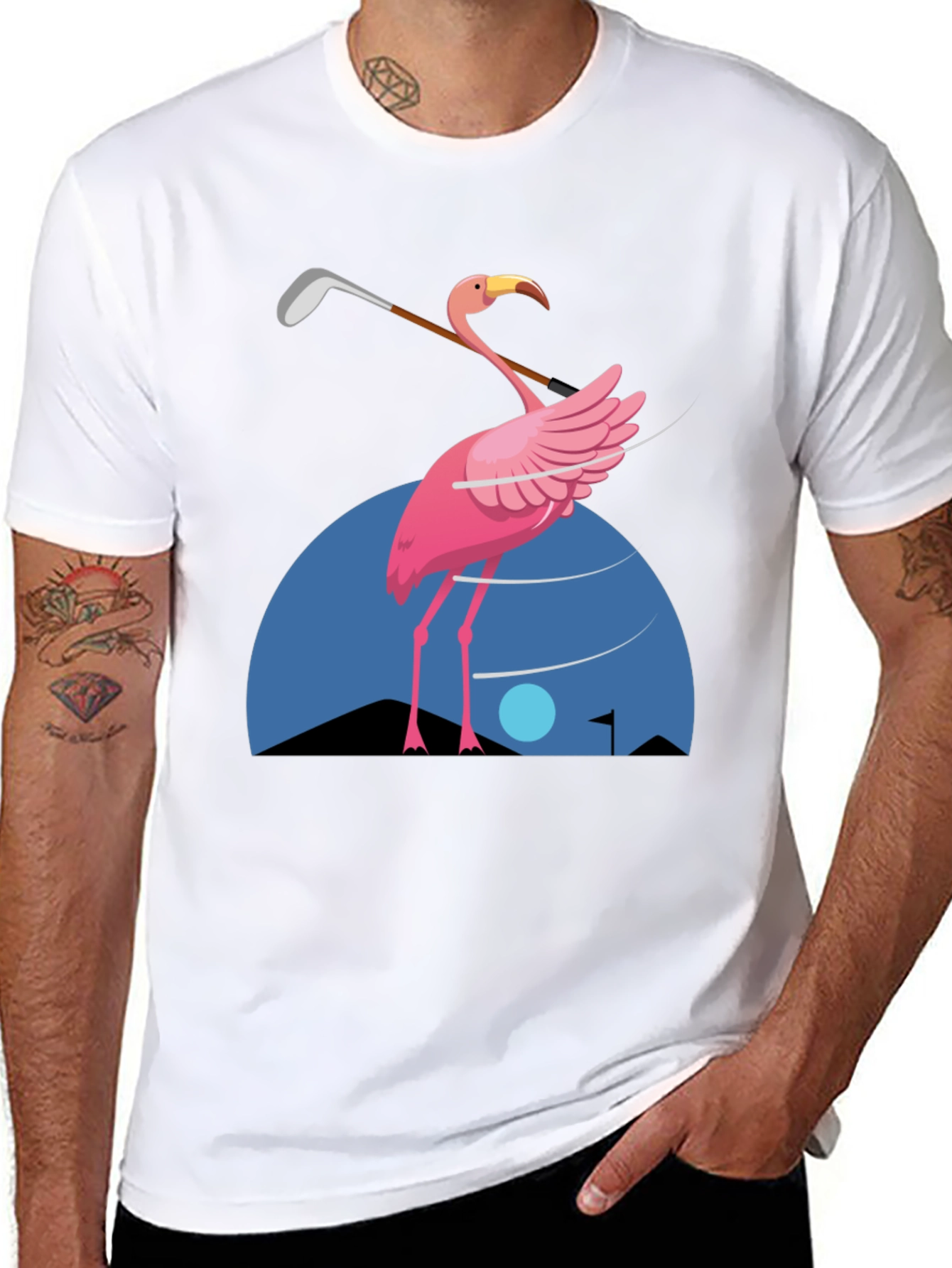 Flamingo Golf T-Shirt - Fun Graphic Tee