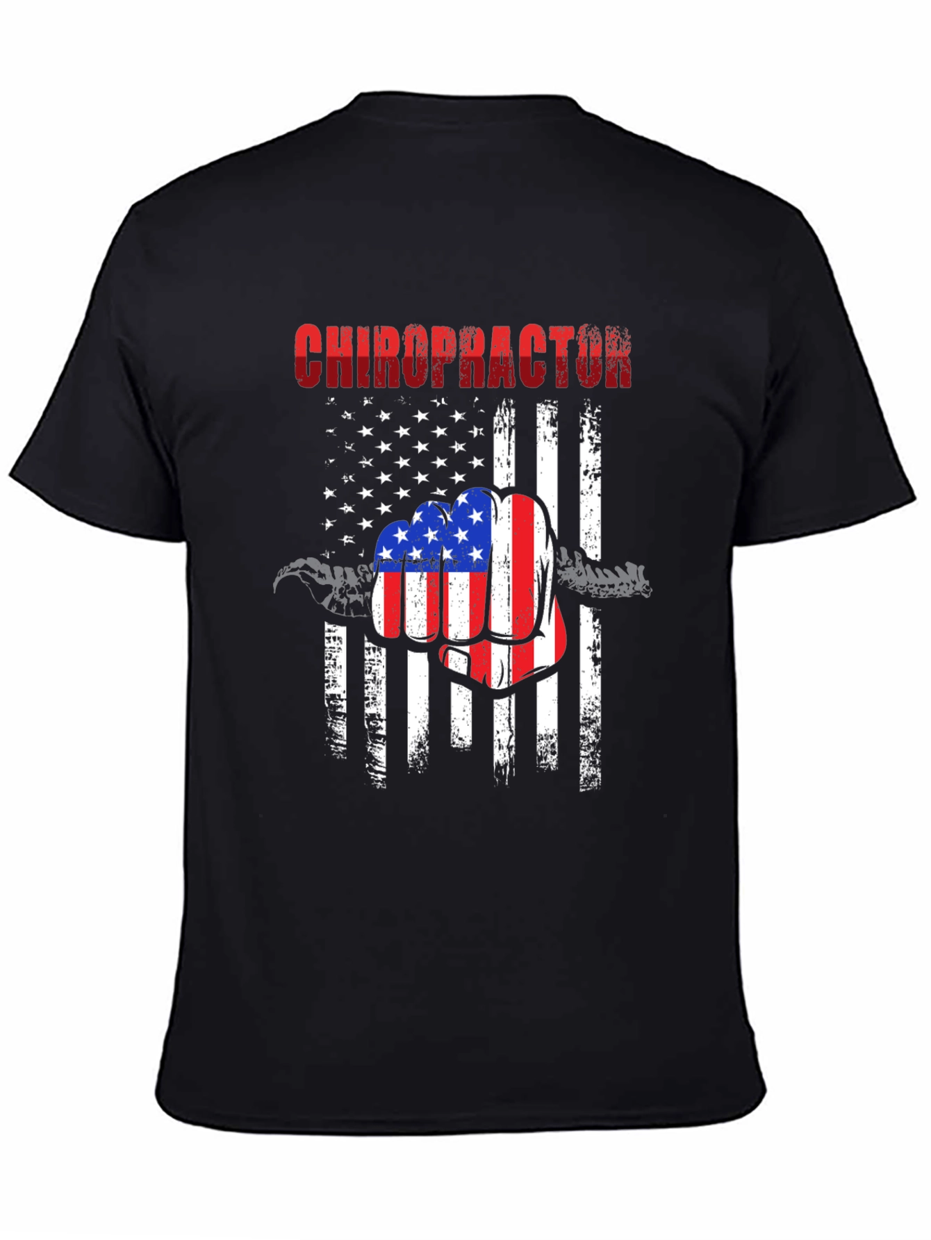 Chiropractor American Flag Fist T-Shirt