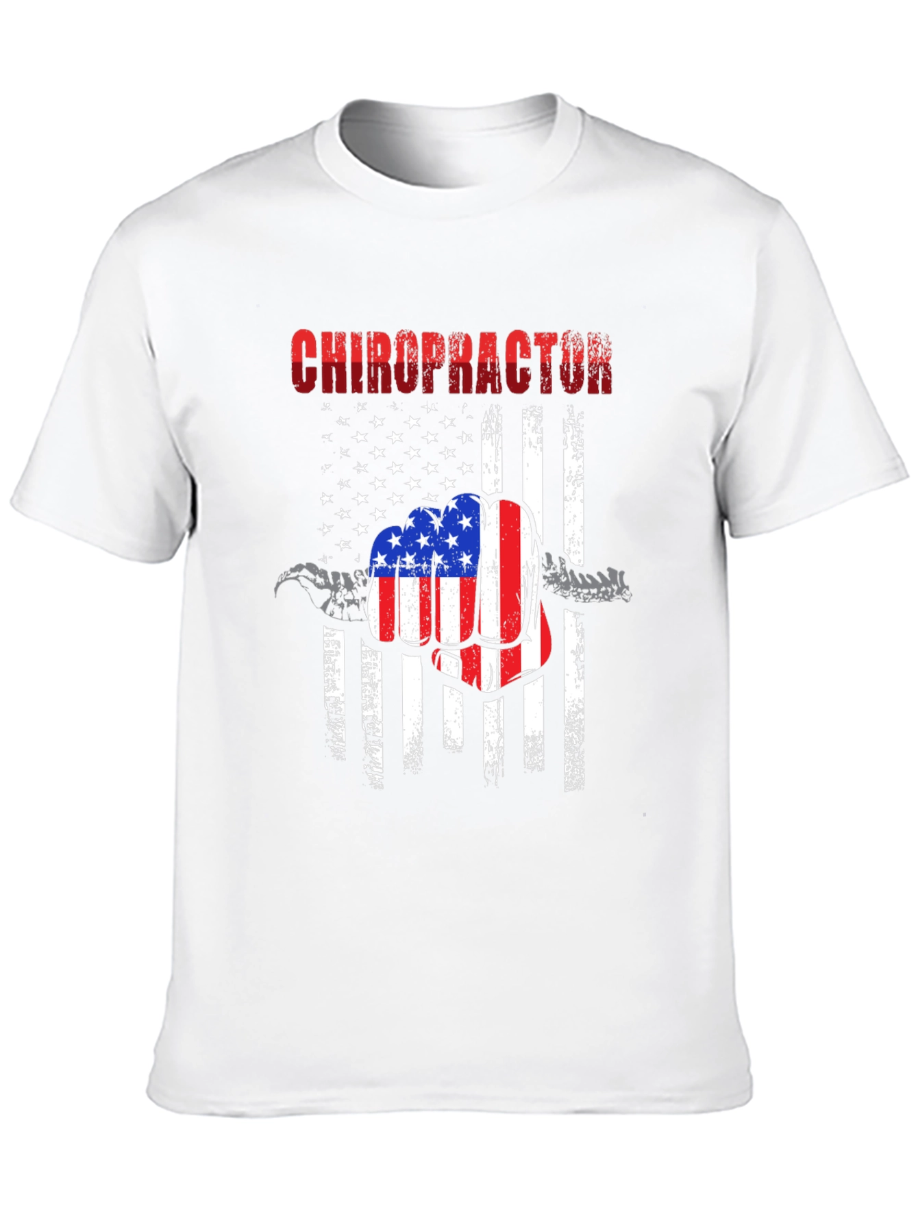 Chiropractor American Flag Fist T-Shirt