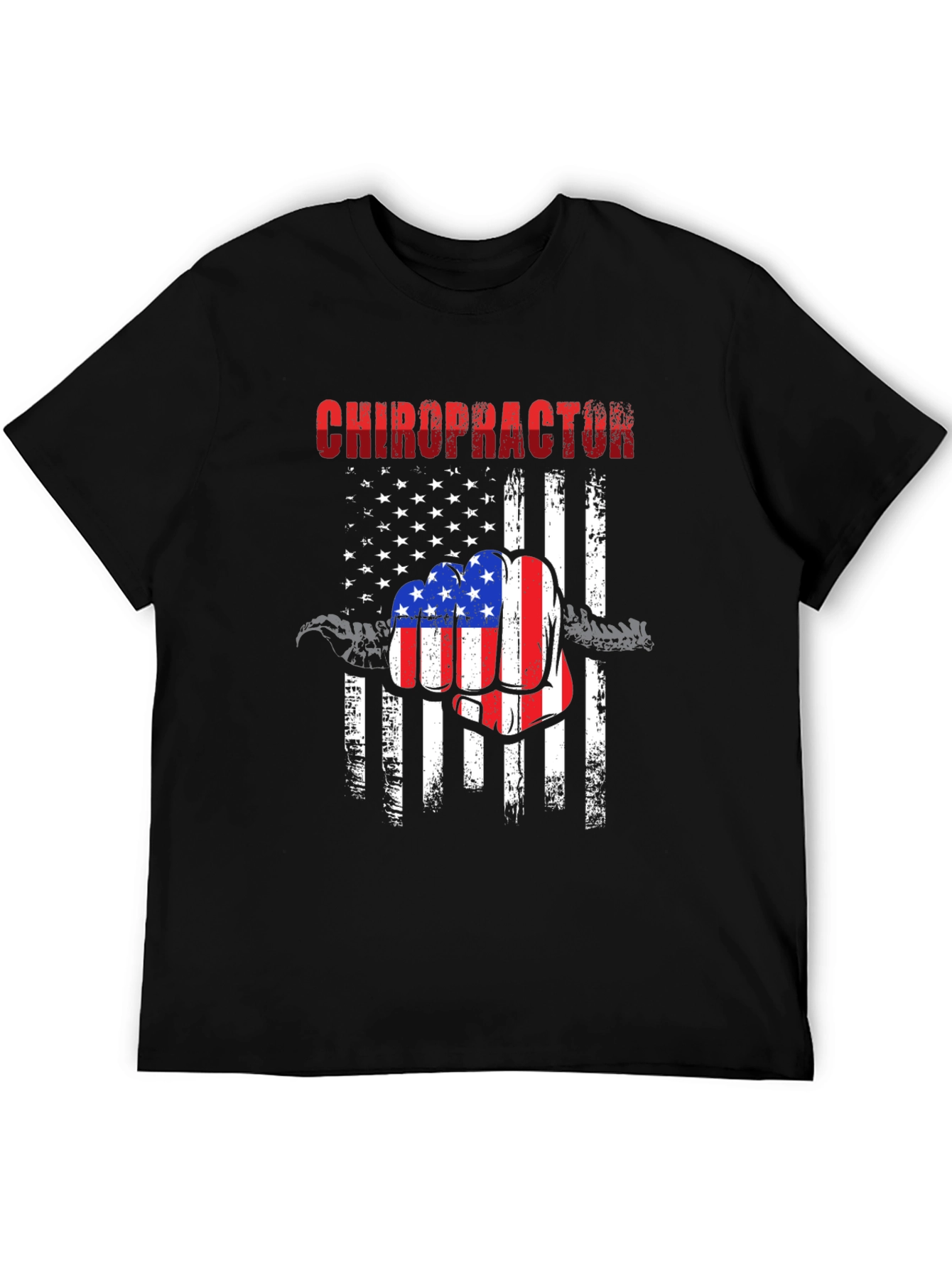 Chiropractor American Flag Fist T-Shirt