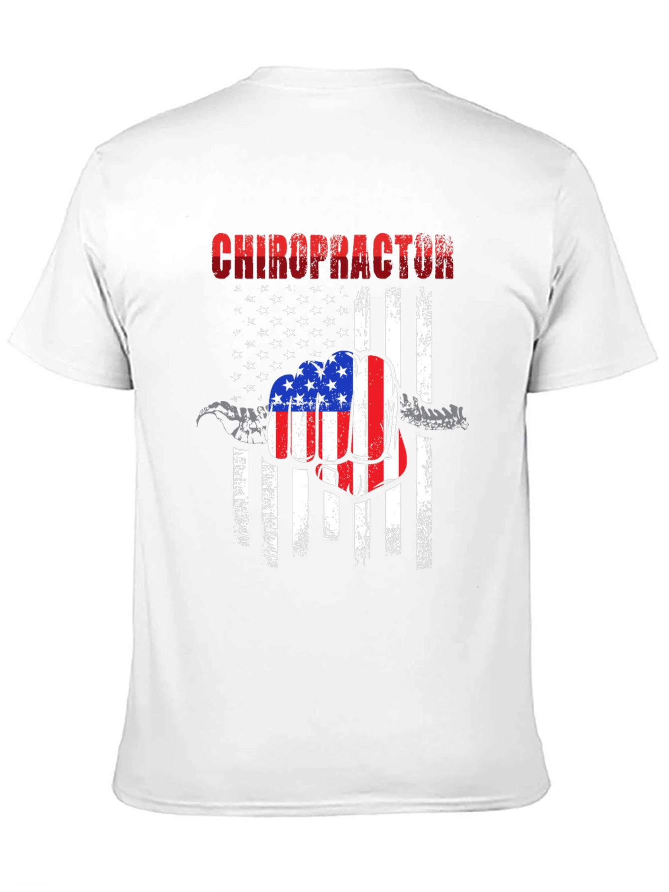 Chiropractor American Flag Fist T-Shirt