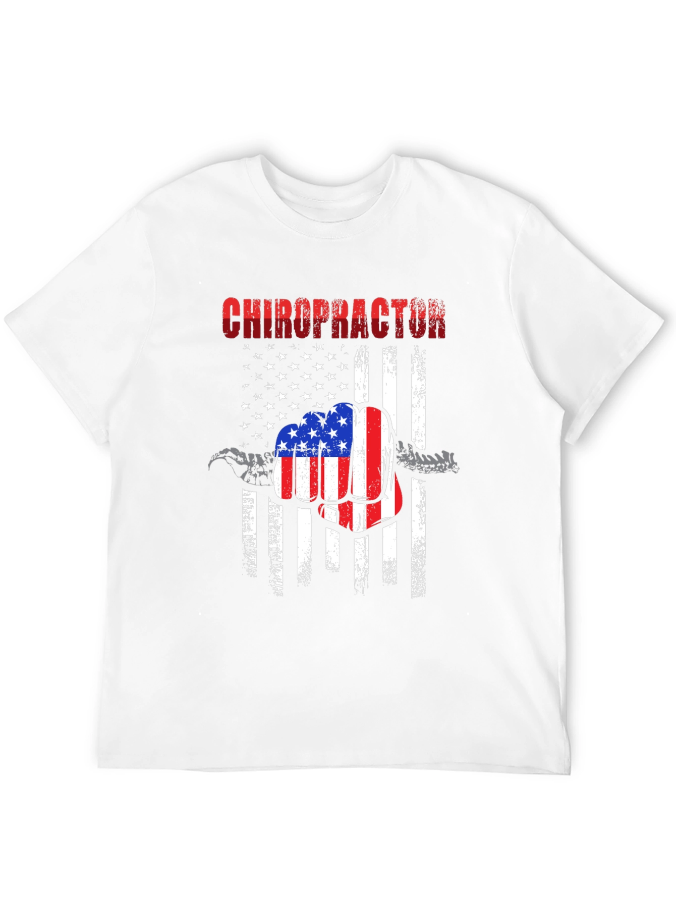 Chiropractor American Flag Fist T-Shirt