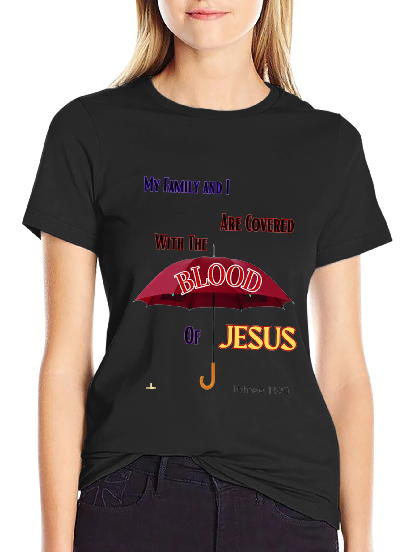 Faith-Based Blood of Jesus Graphic T-Shirt