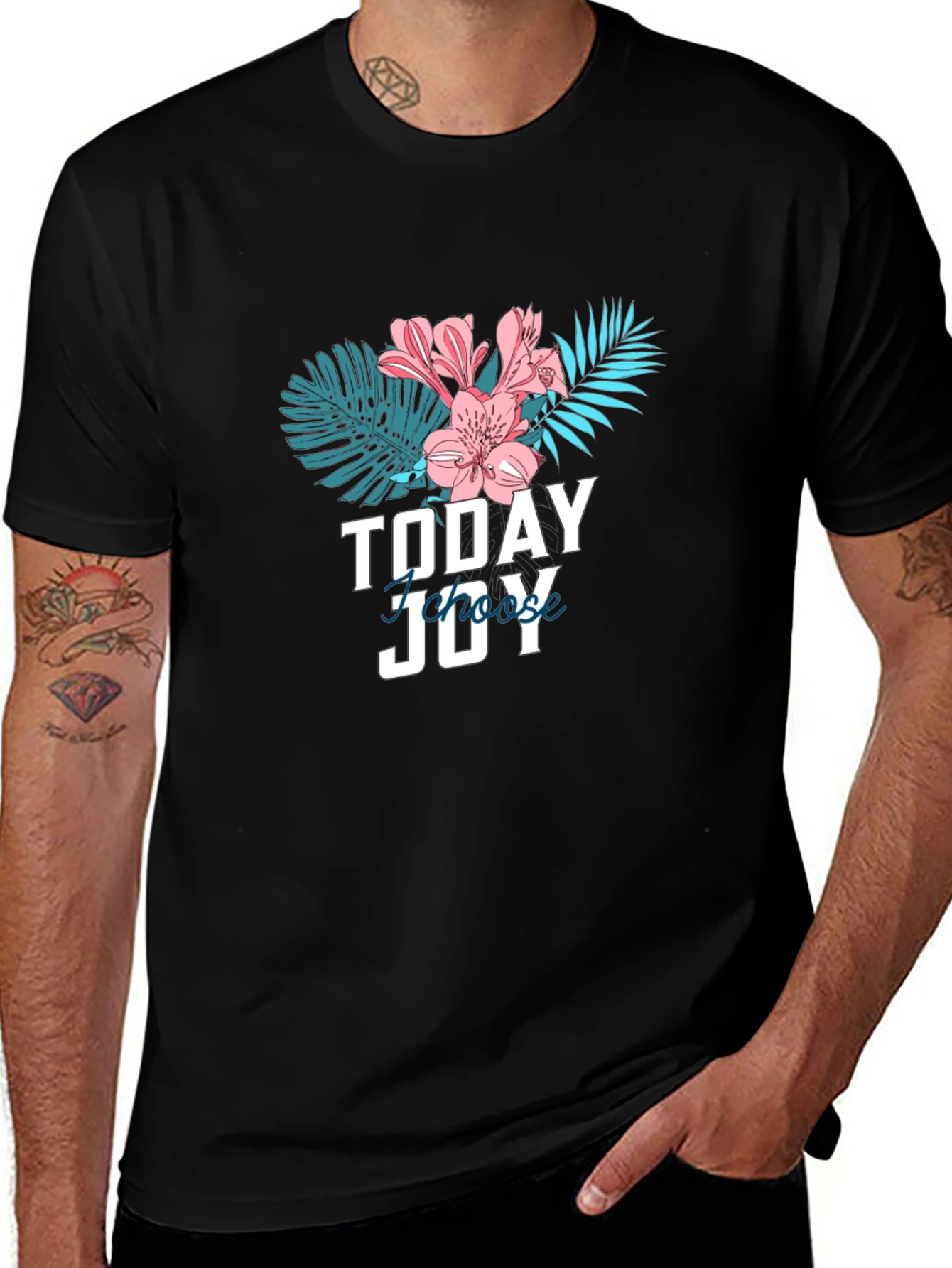 Today Choose Joy Graphic Tee - Black
