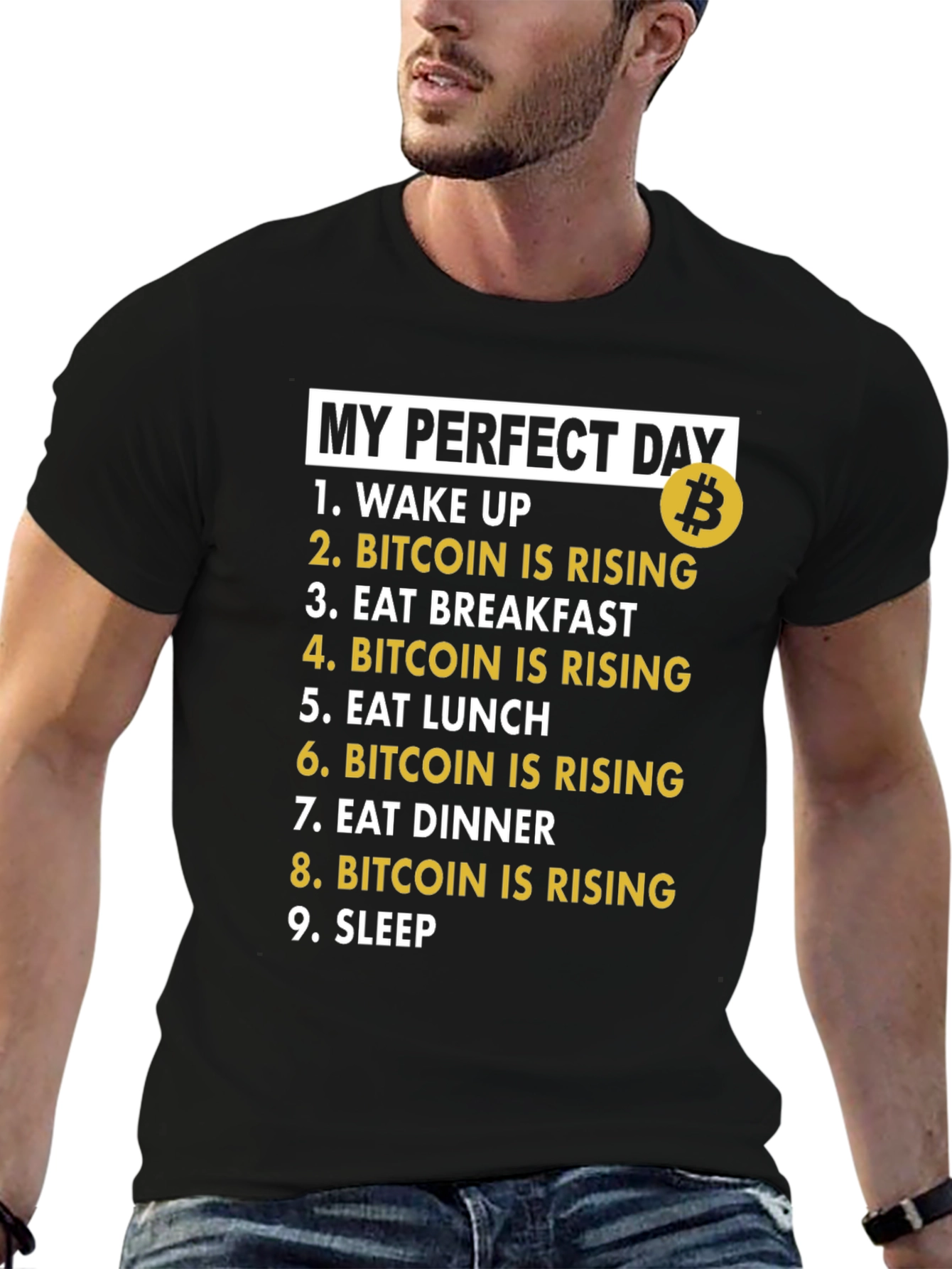 Bitcoin Rising T-Shirt - My Perfect Day