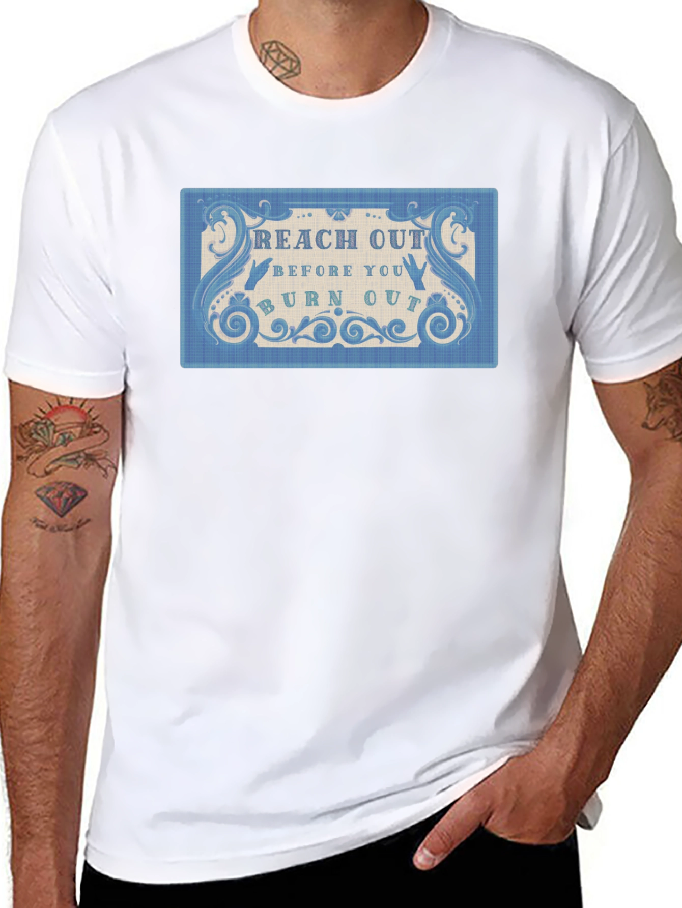 Reach Out Before You Burn Out Black T-Shirt