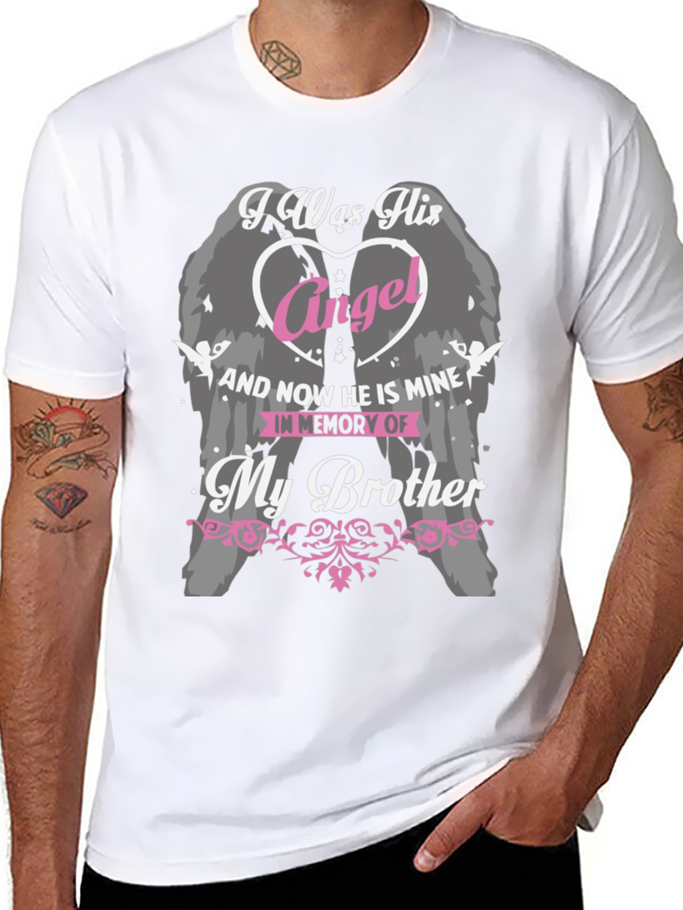 I Was His Angel Brother Memorial T-Shirt