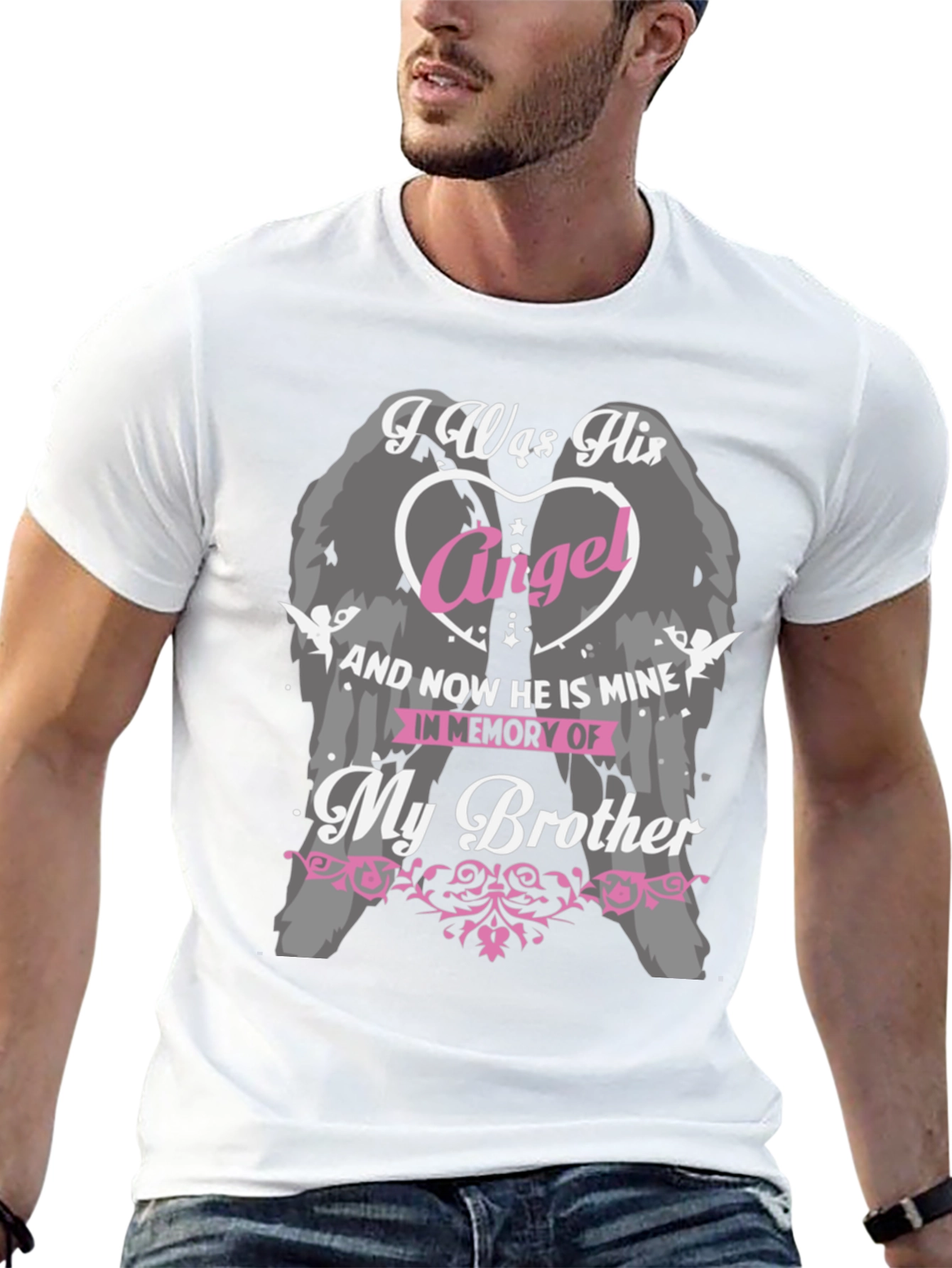 I Was His Angel Brother Memorial T-Shirt