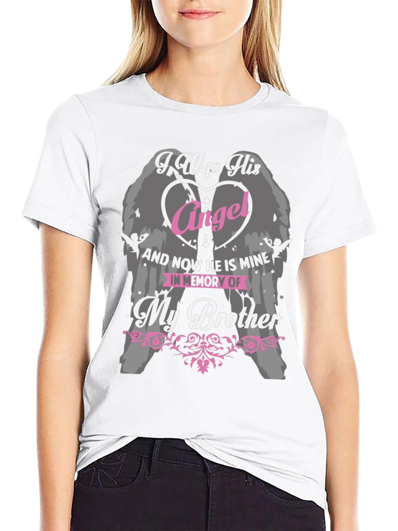 I Was His Angel Brother Memorial T-Shirt