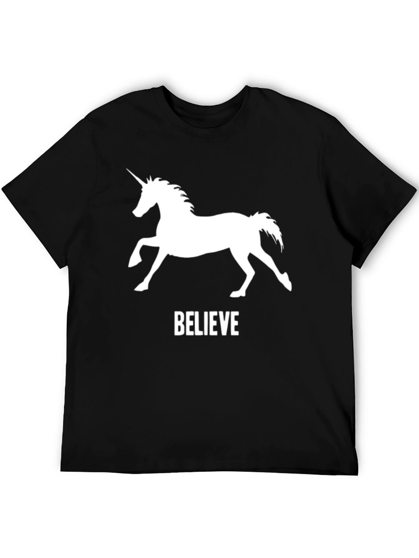 Believe Unicorn Graphic T-Shirt - Black