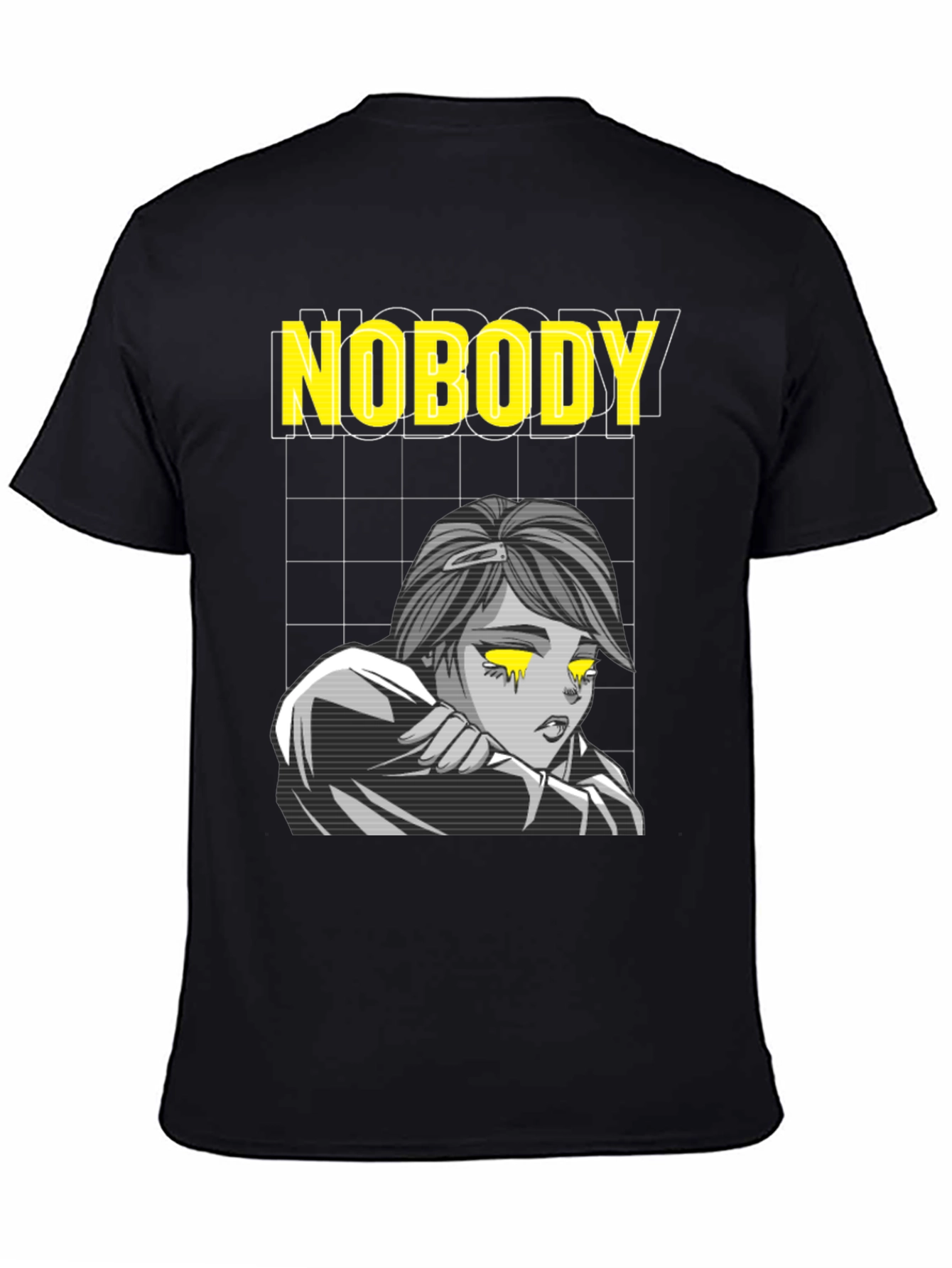 Nobody Anime Graphic T-Shirt Black