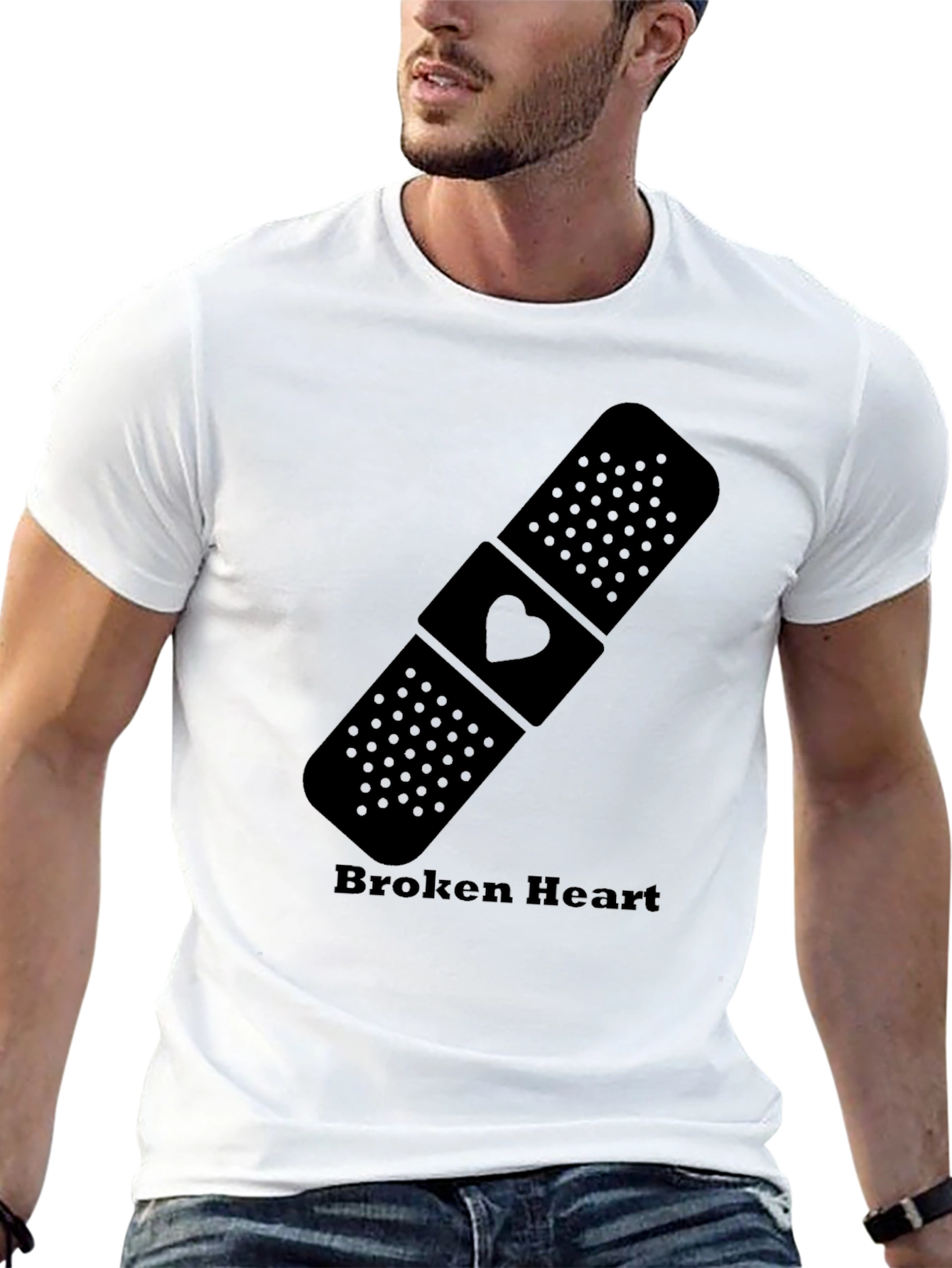Broken Heart Bandage Graphic T-Shirt