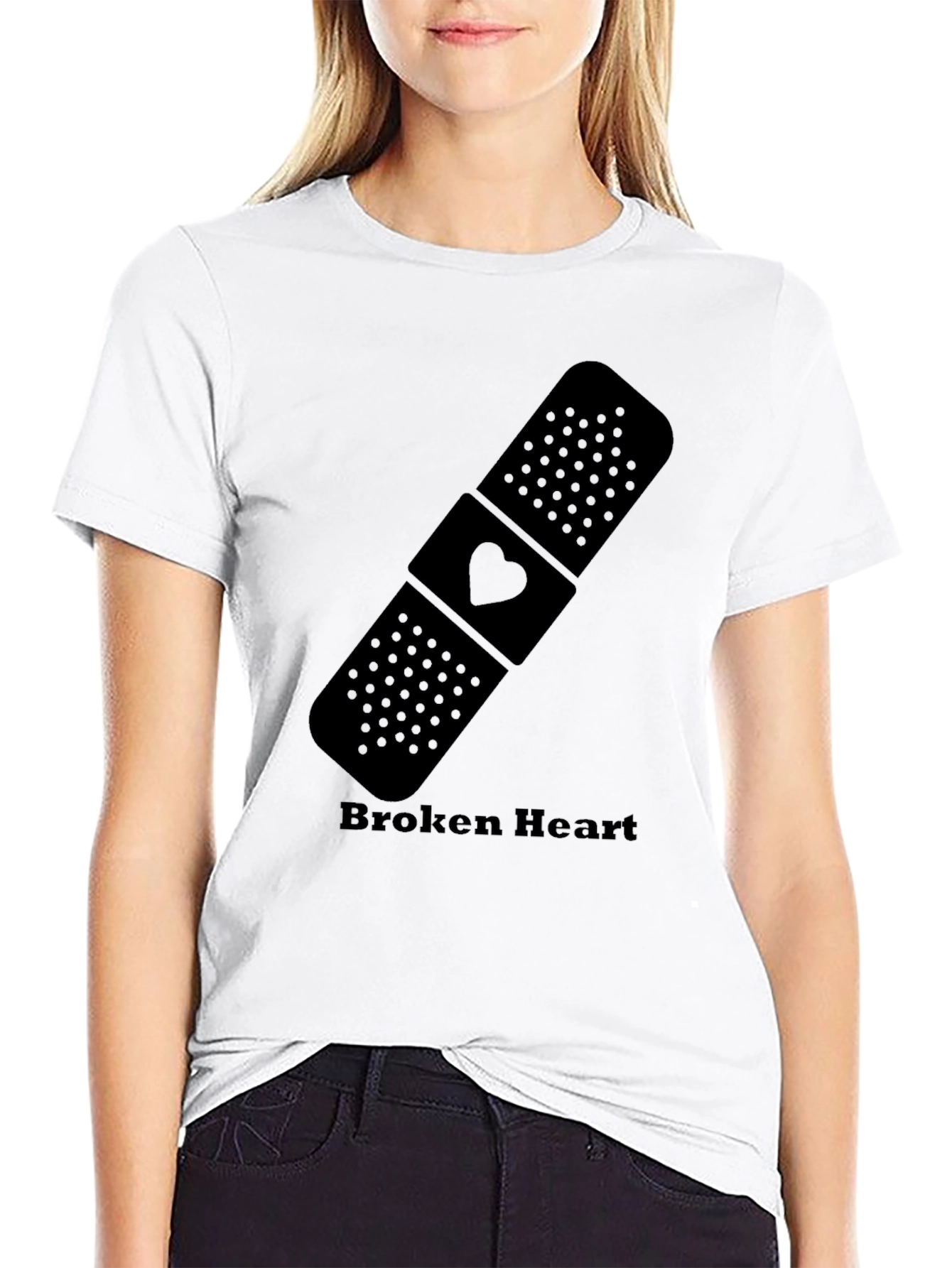 Broken Heart Bandage Graphic T-Shirt