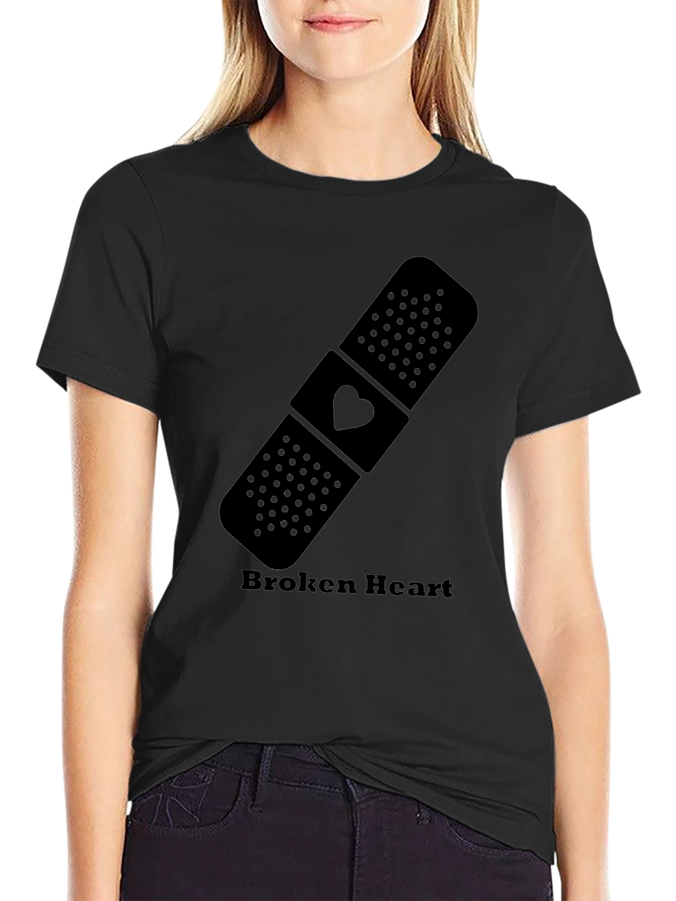 Broken Heart Bandage Graphic T-Shirt