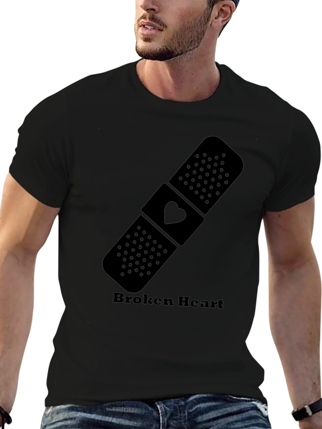 Broken Heart Bandage Graphic T-Shirt