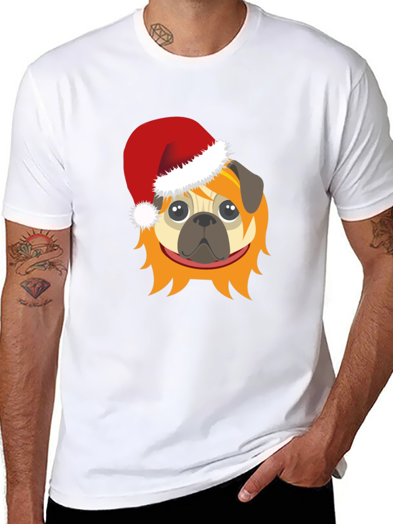 Festive Pug T-Shirt - Holiday Cheer