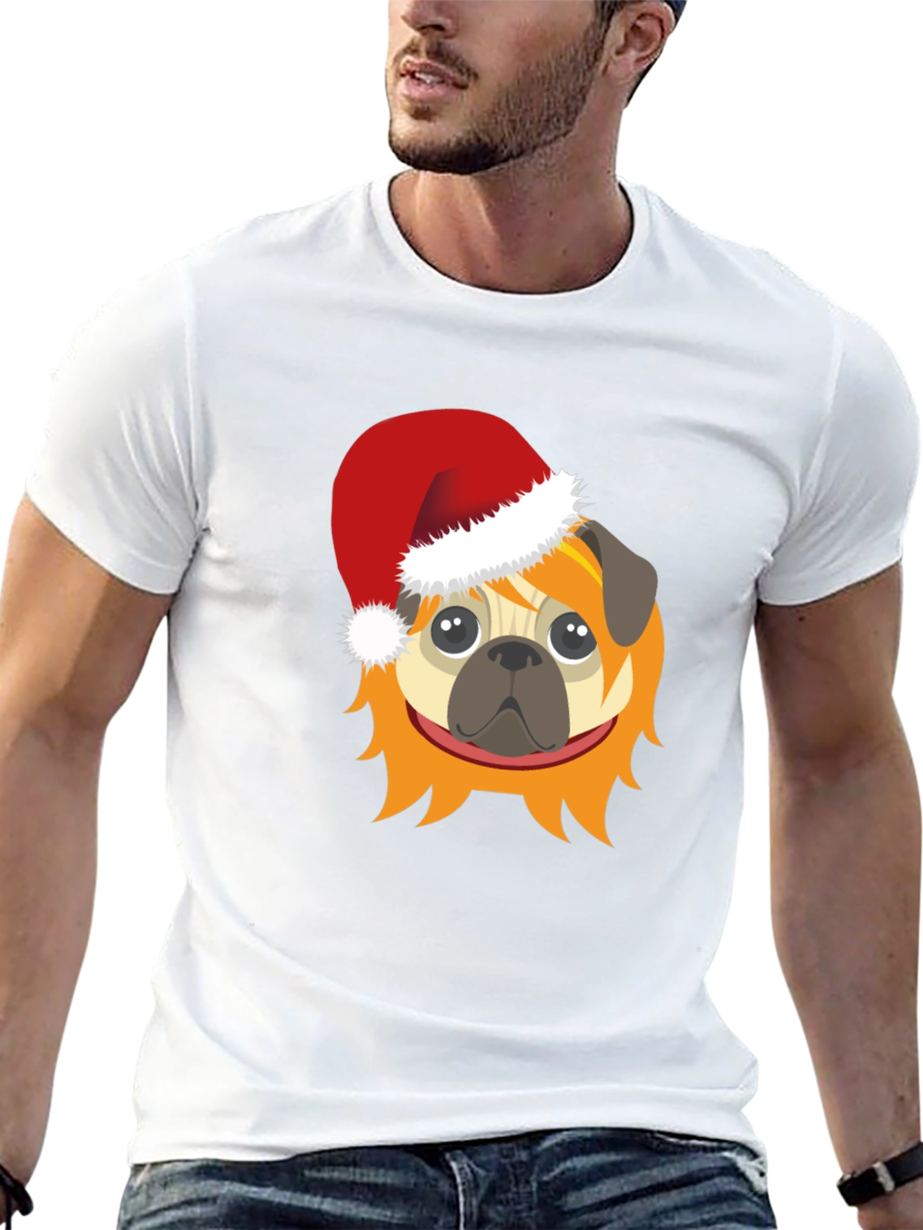 Festive Pug T-Shirt - Holiday Cheer