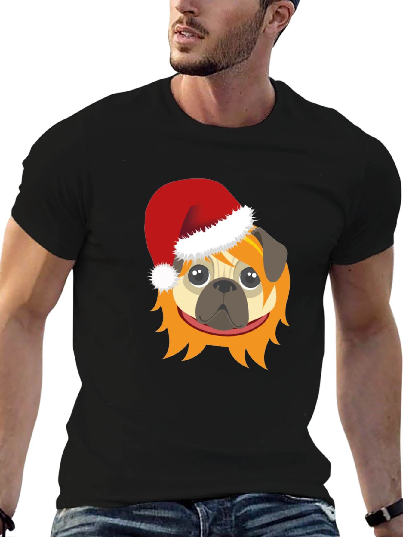 Festive Pug T-Shirt - Holiday Cheer