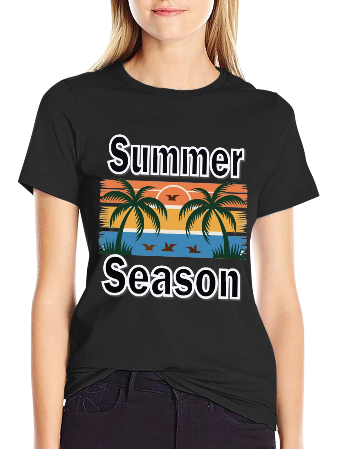 Summer Season Palm Tree Graphic Tee