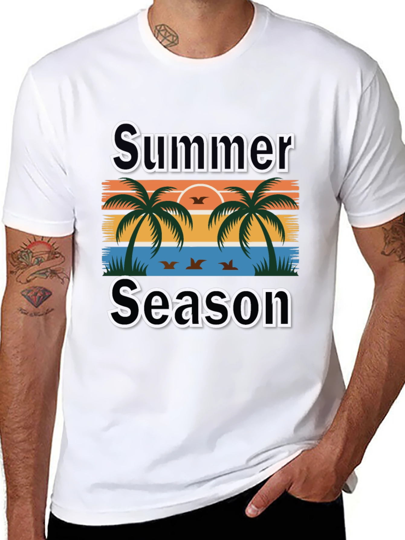 Summer Season Palm Tree Graphic Tee
