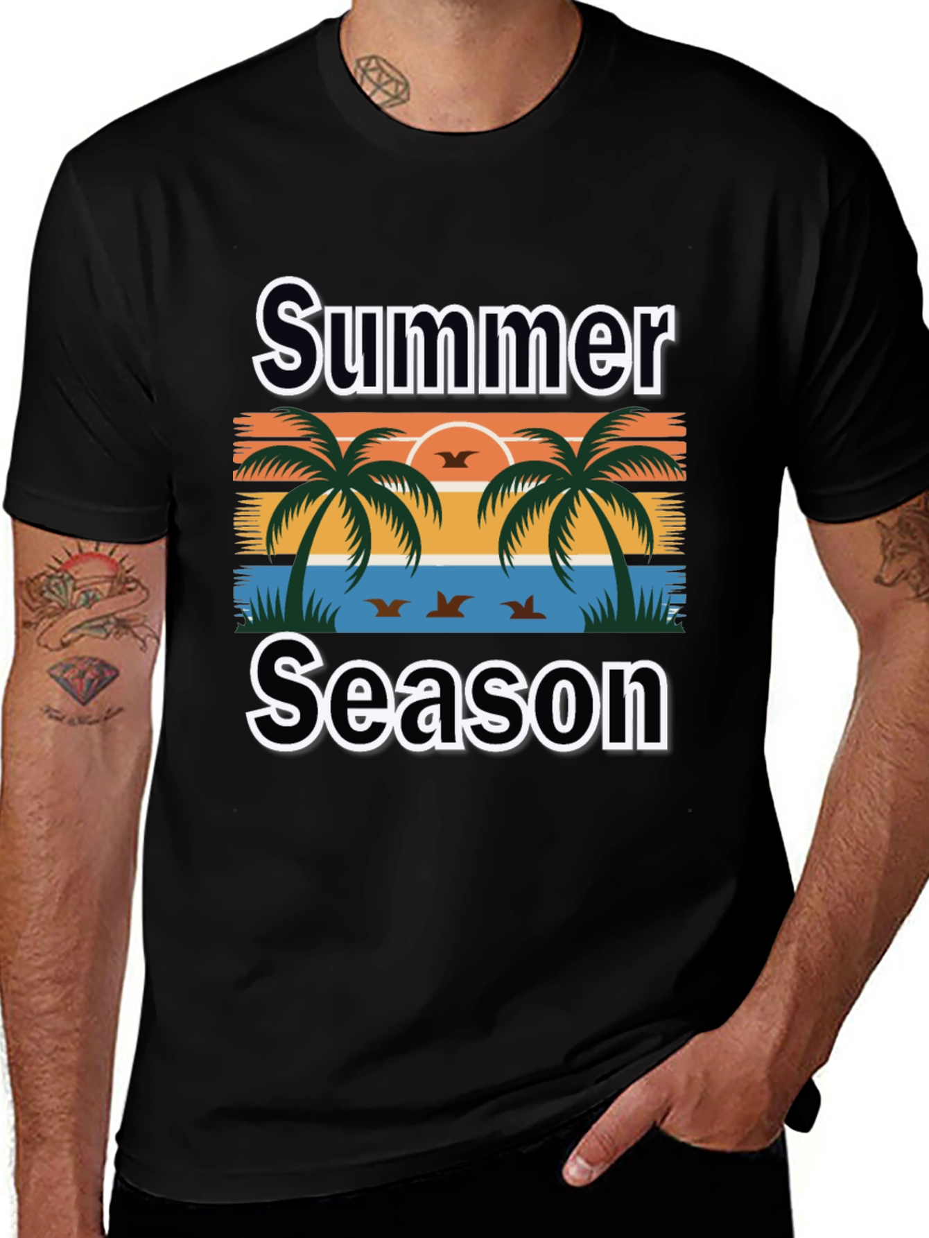 Summer Season Palm Tree Graphic Tee