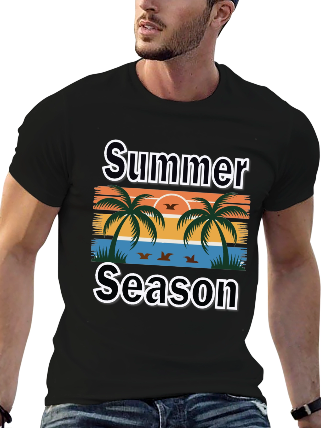 Summer Season Palm Tree Graphic Tee