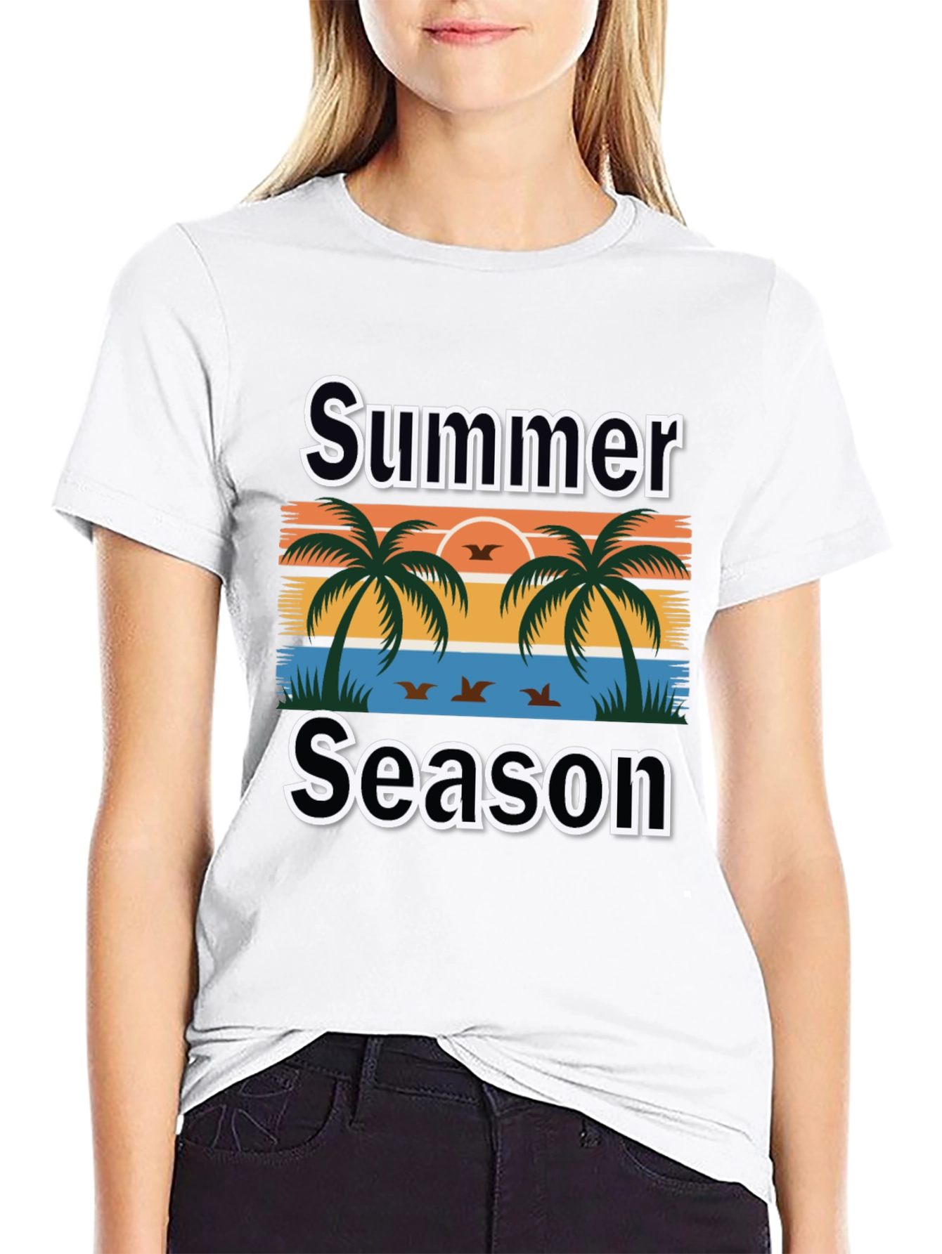 Summer Season Palm Tree Graphic Tee
