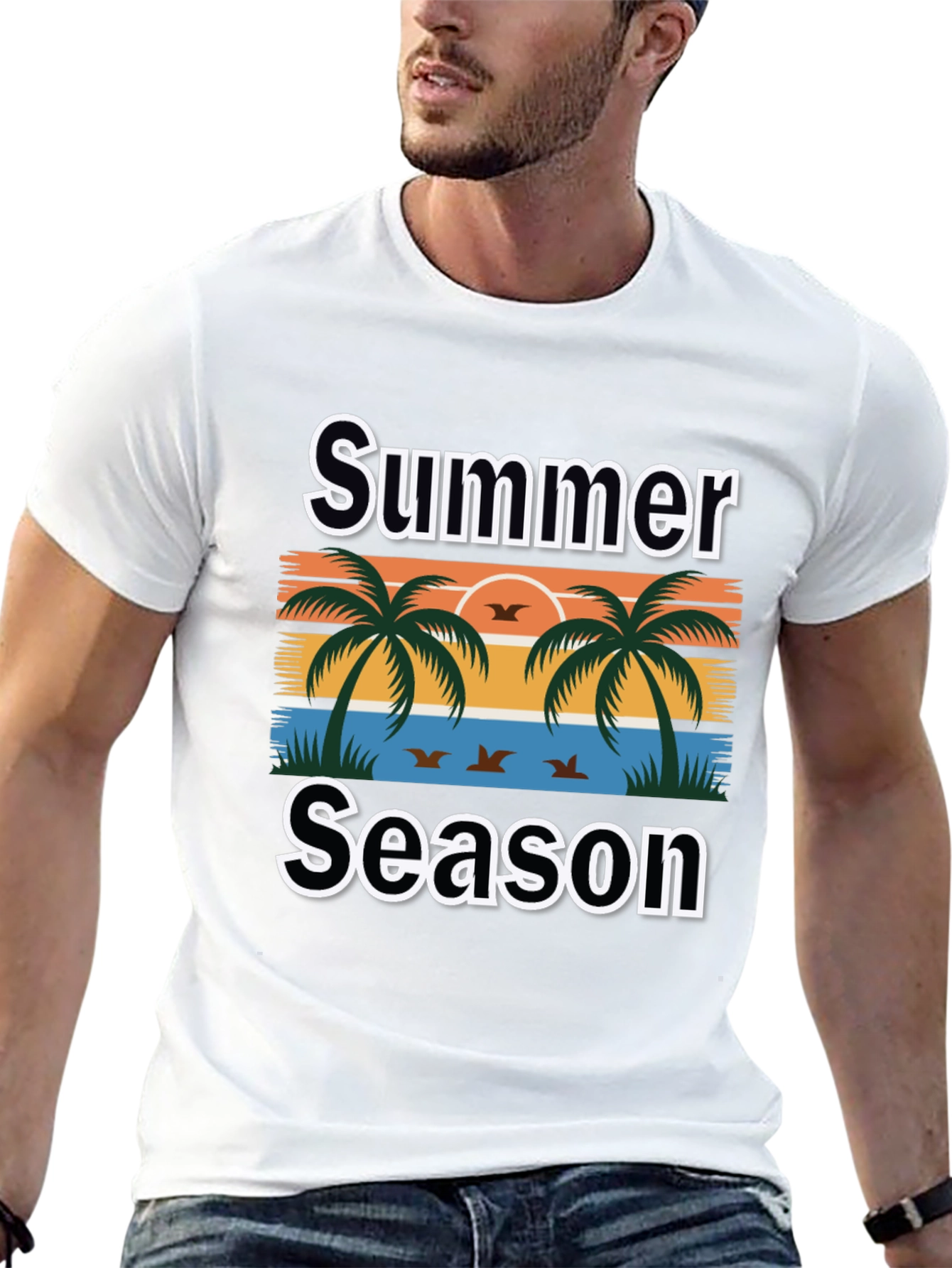 Summer Season Palm Tree Graphic Tee