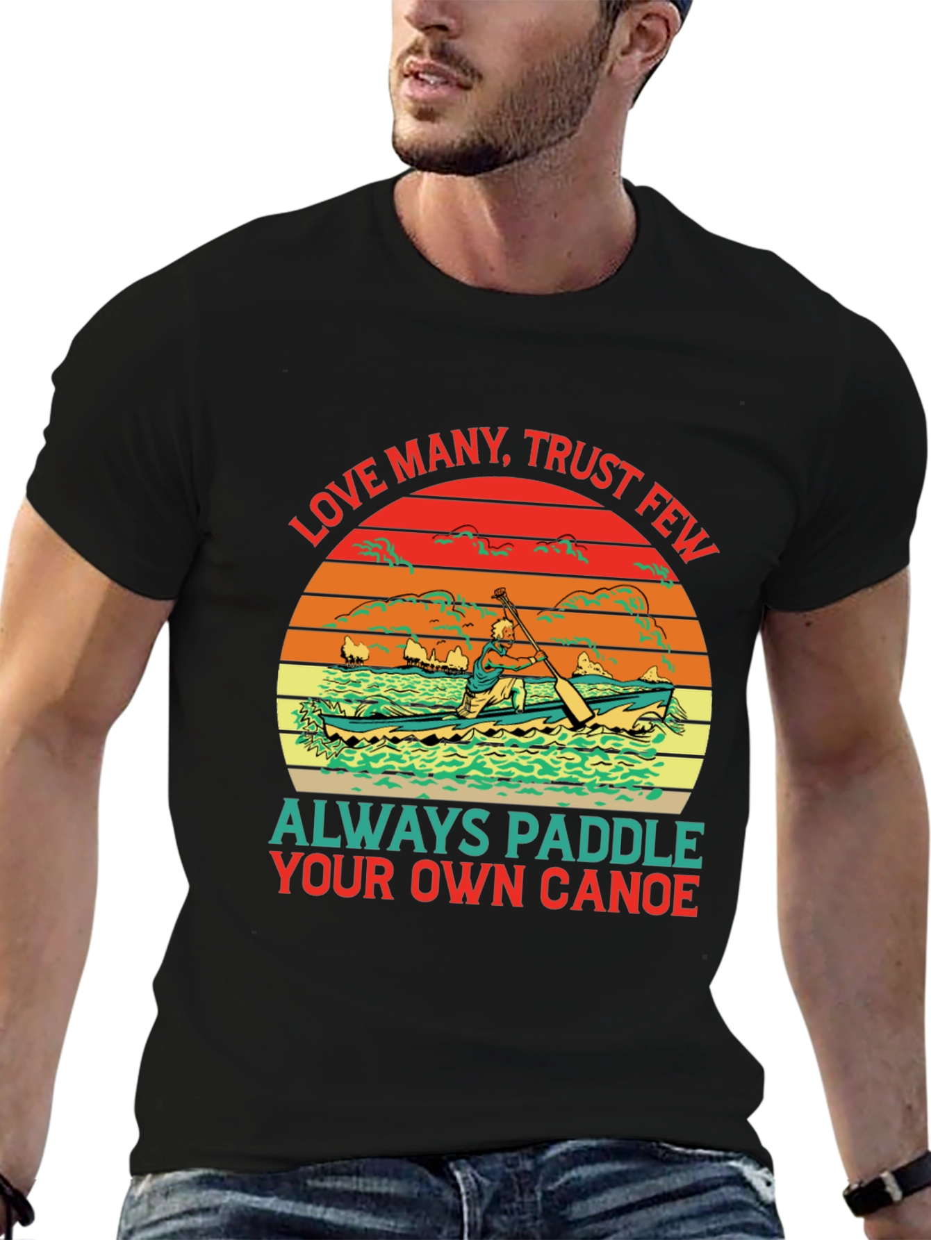 Paddle Your Own Canoe Graphic Tee - Black