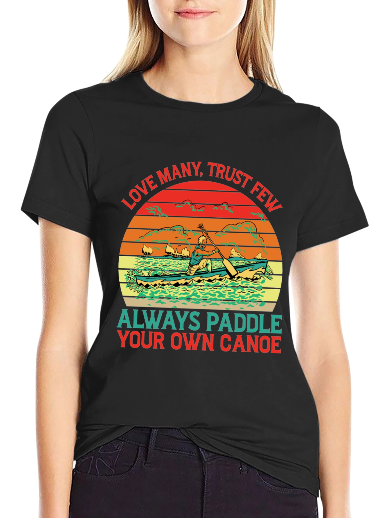 Paddle Your Own Canoe Graphic Tee - Black