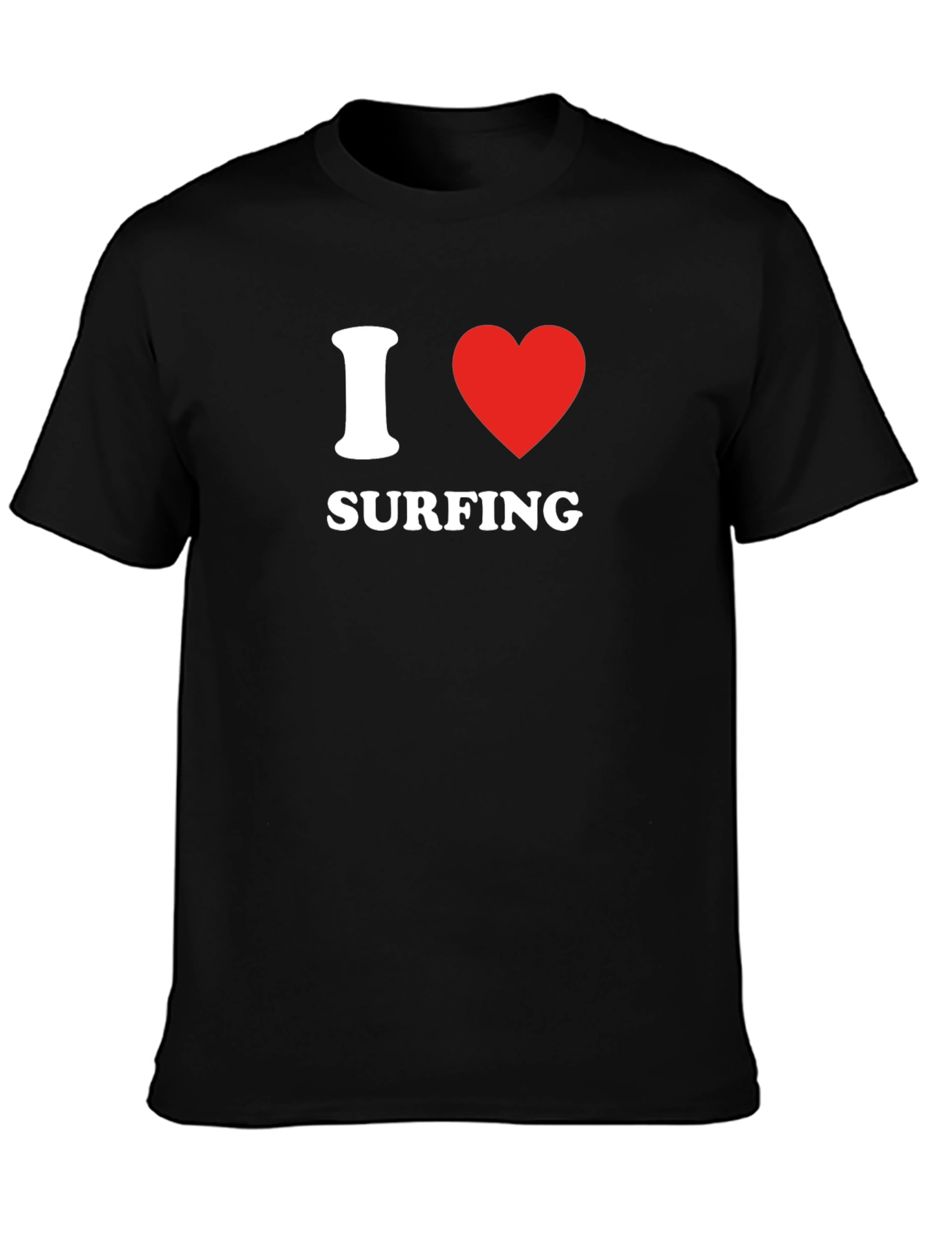 I Heart Surfing Black T-Shirt