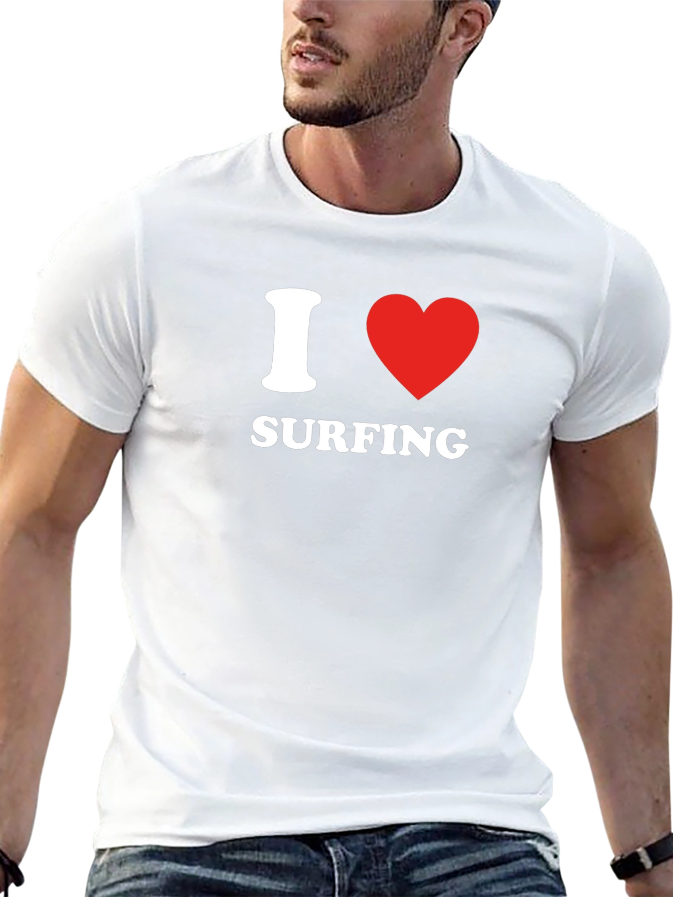 I Heart Surfing Black T-Shirt