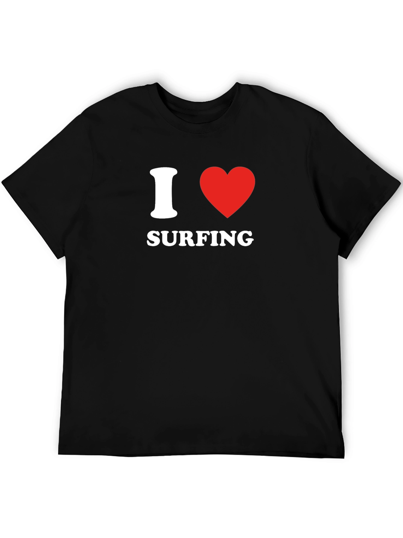 I Heart Surfing Black T-Shirt