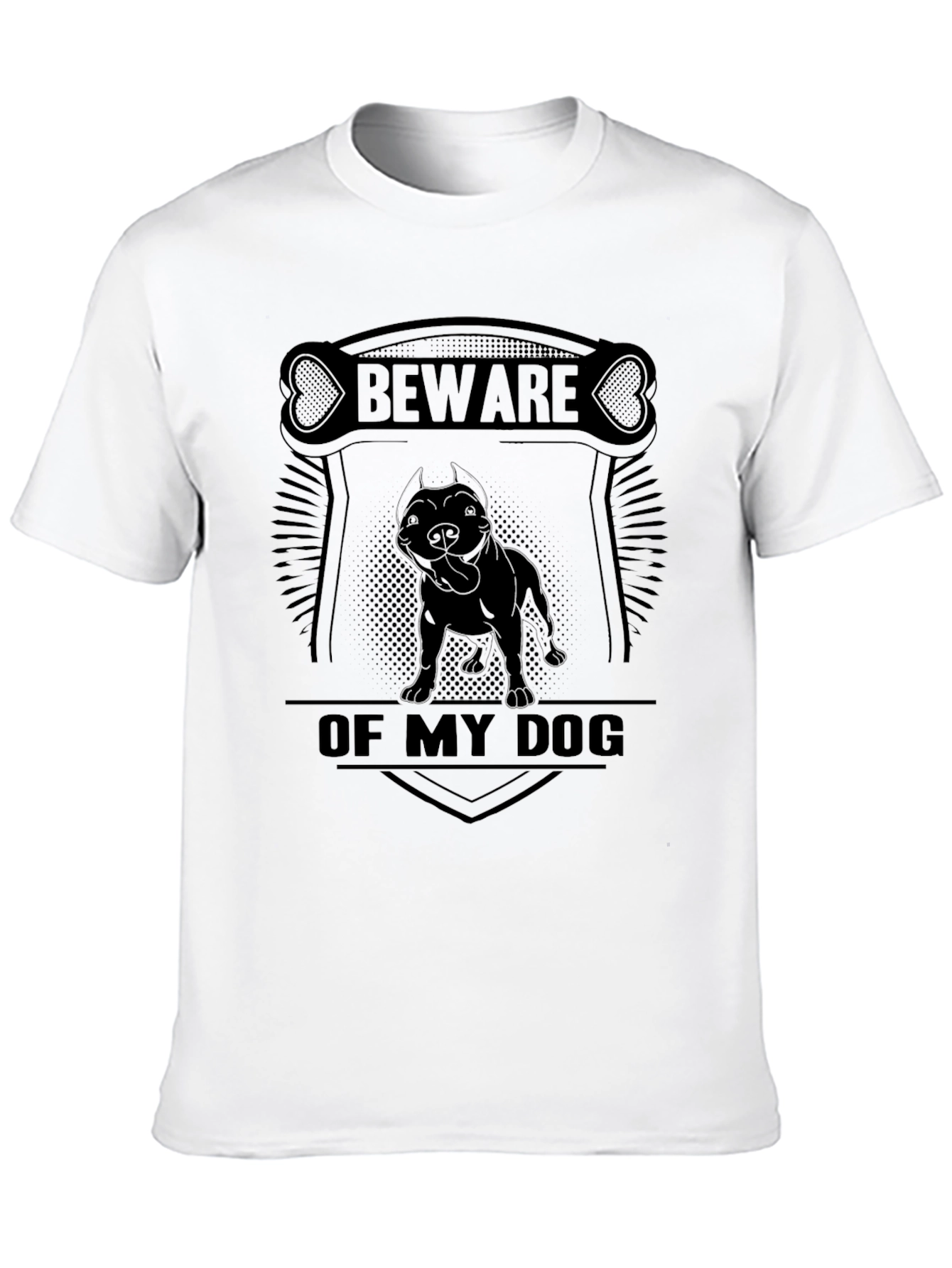 Beware of My Dog Pitbull Graphic T-Shirt
