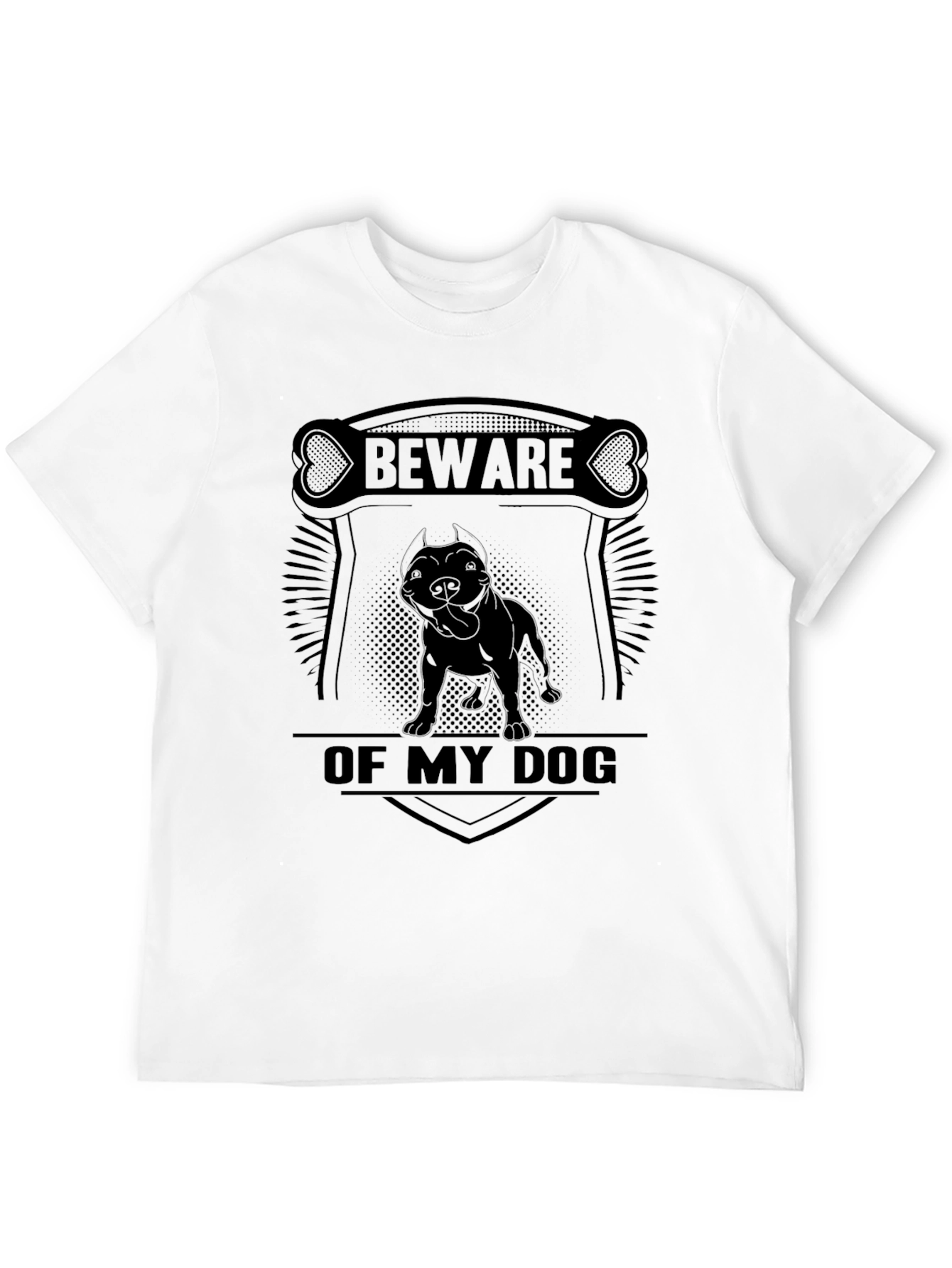 Beware of My Dog Pitbull Graphic T-Shirt