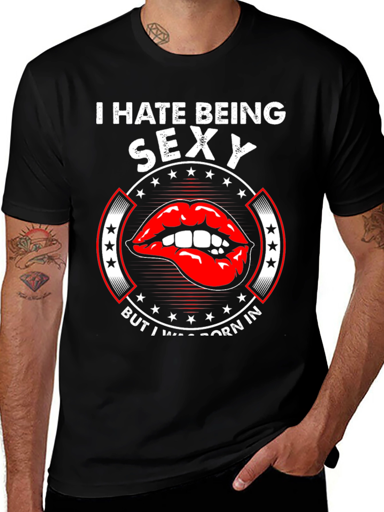 I Hate Being Sexy Black Graphic Tee