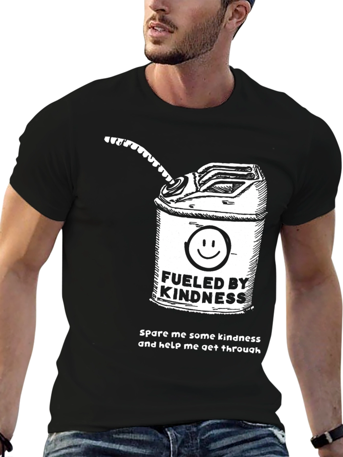 Fueled by Kindness Black Graphic T-Shirt
