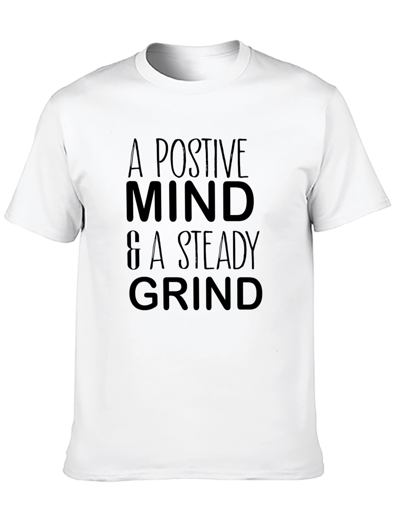 Positive Mind & Steady Grind Black Graphic Tee