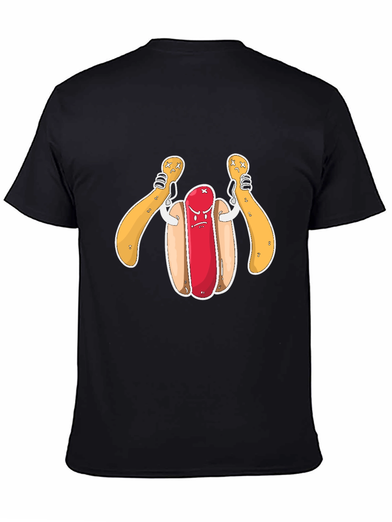 Cartoon Hot Dog Graphic T-Shirt
