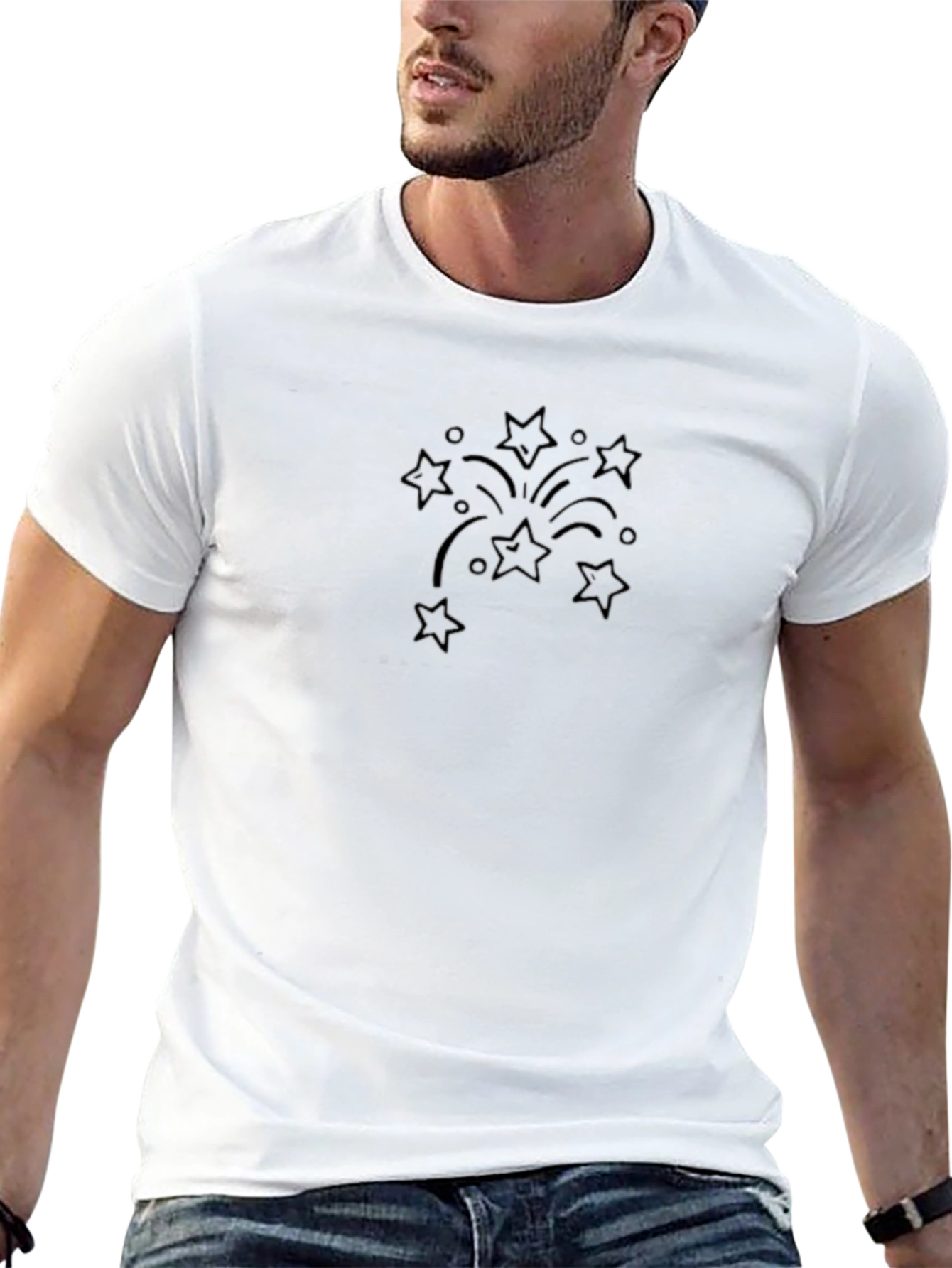 Black Starburst Graphic Tee - Soft Cotton Blend