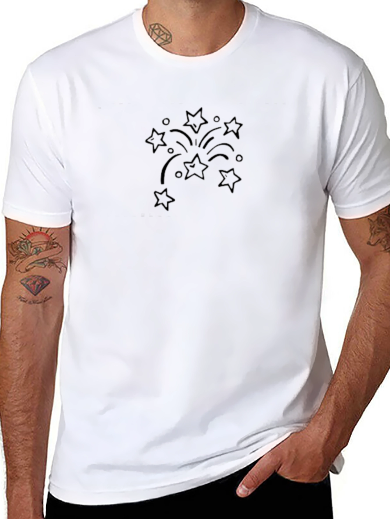 Black Starburst Graphic Tee - Soft Cotton Blend