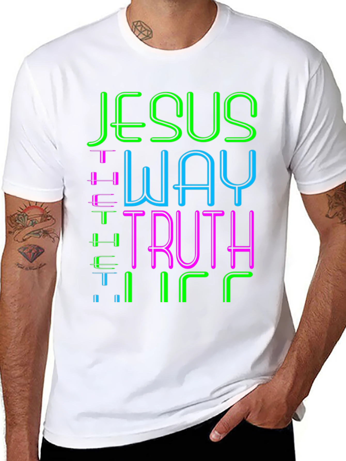 Jesus The Way Truth Life Black Graphic Tee