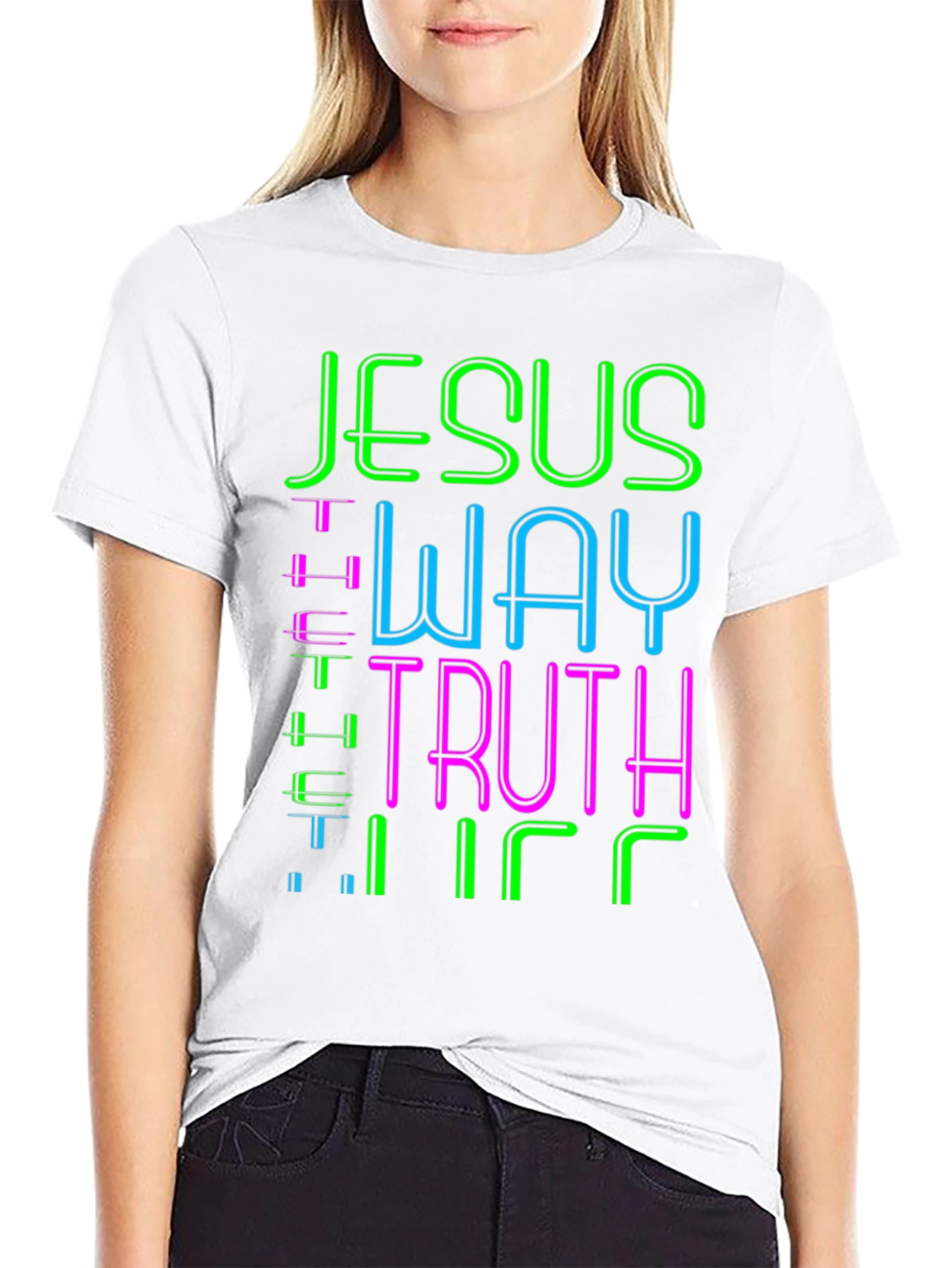 Jesus The Way Truth Life Black Graphic Tee