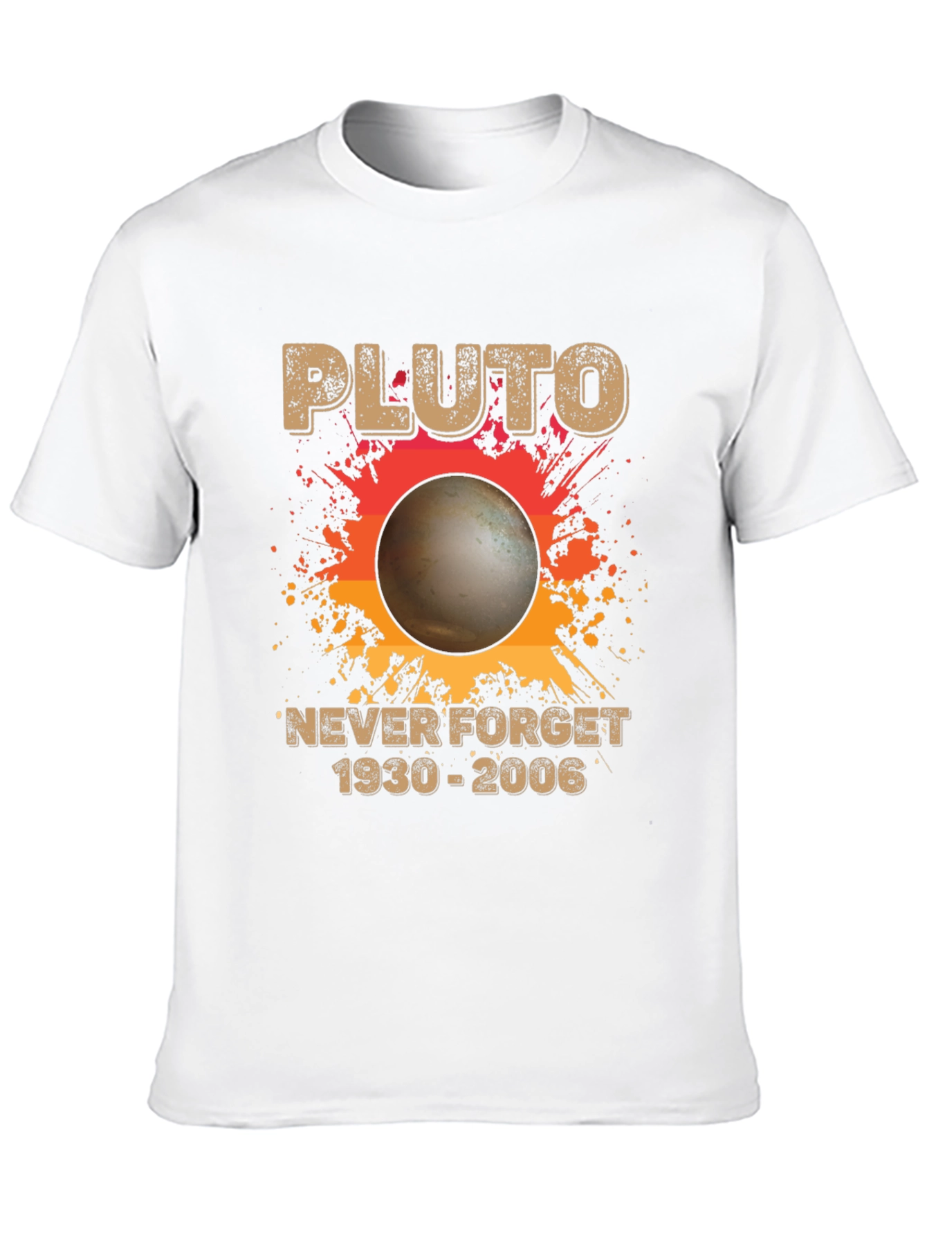 Pluto Never Forget T-Shirt Retro Space Design