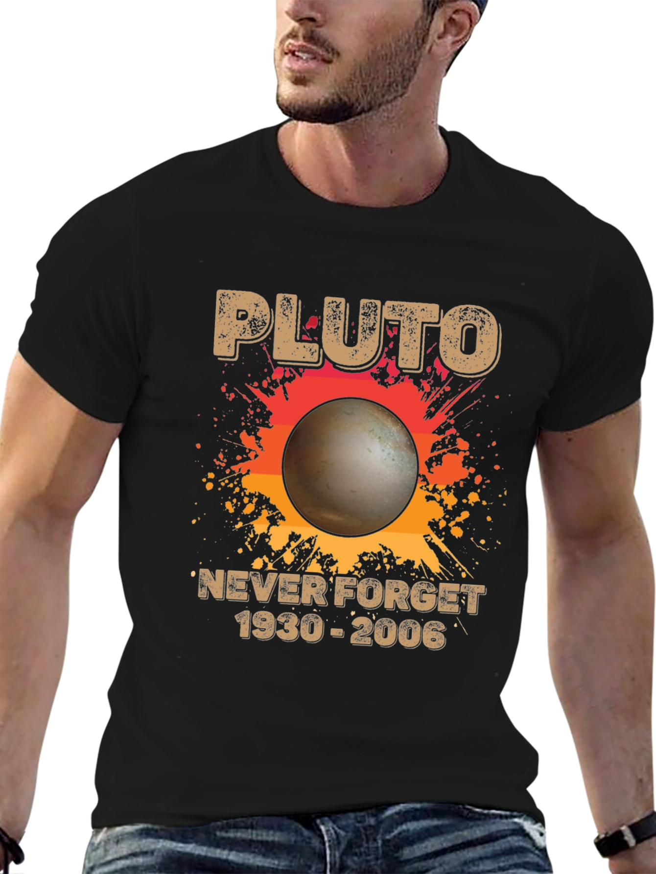 Pluto Never Forget T-Shirt Retro Space Design