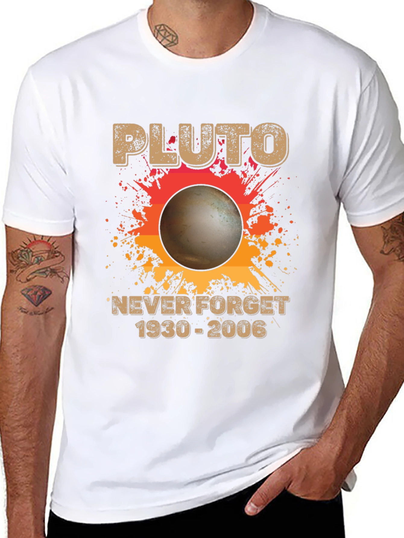 Pluto Never Forget T-Shirt Retro Space Design