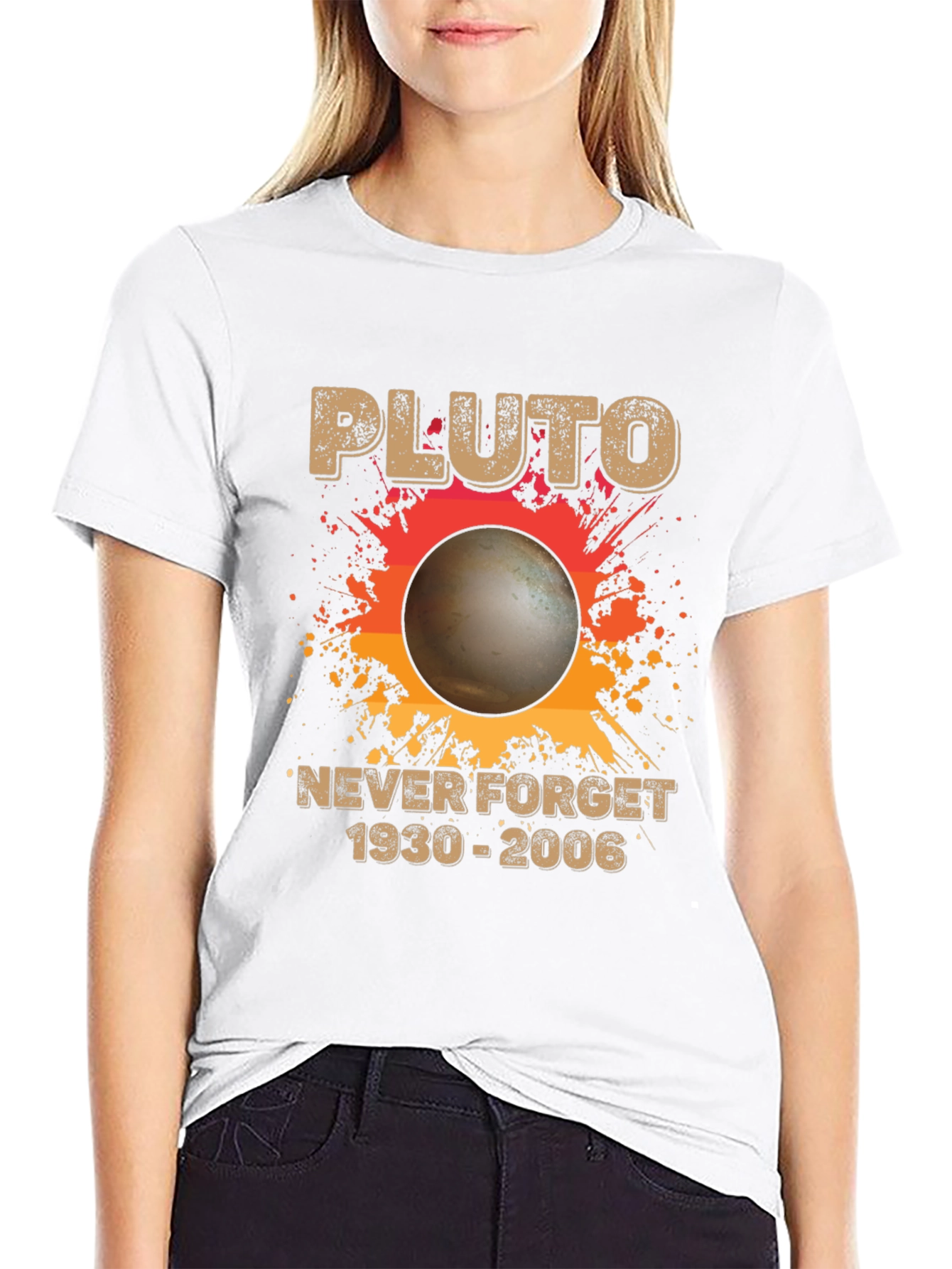 Pluto Never Forget T-Shirt Retro Space Design