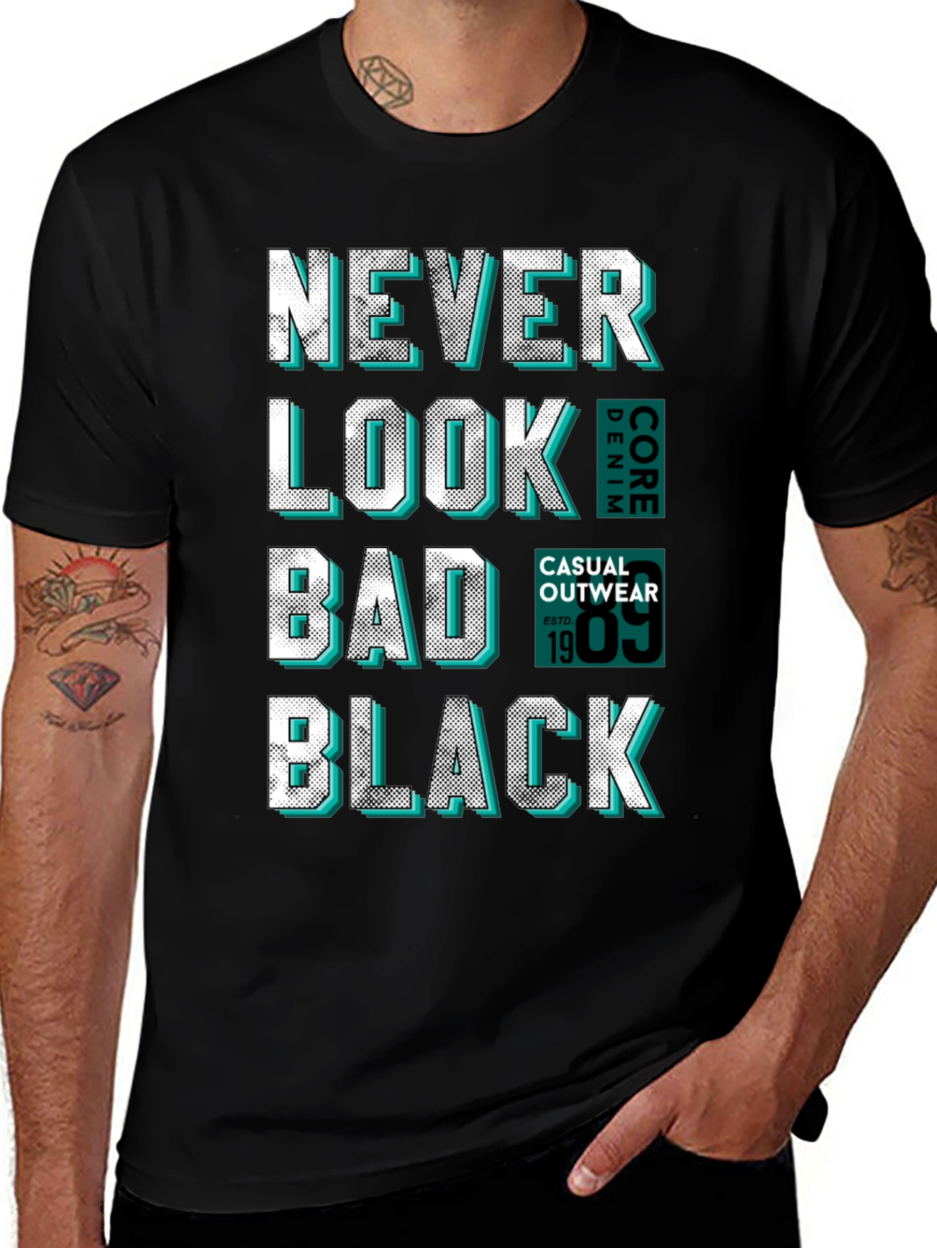 Never Look Bad Black Graphic Tee